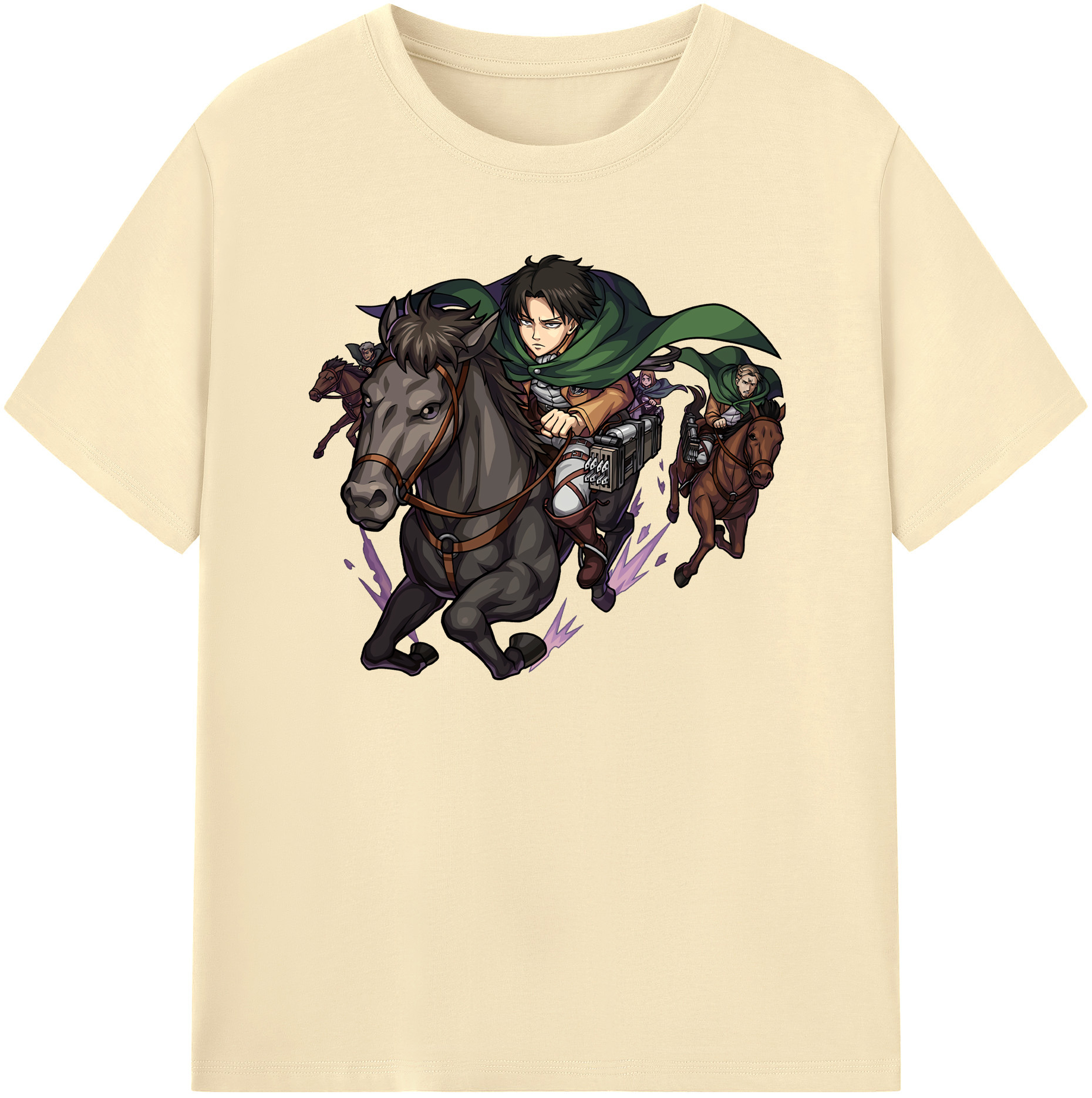 （画像用） 進撃の巨人 リヴァイ·アッカーマン Attack on Titan Levi Ackerman 綿100％半袖Tシャツ（フロントプリント）