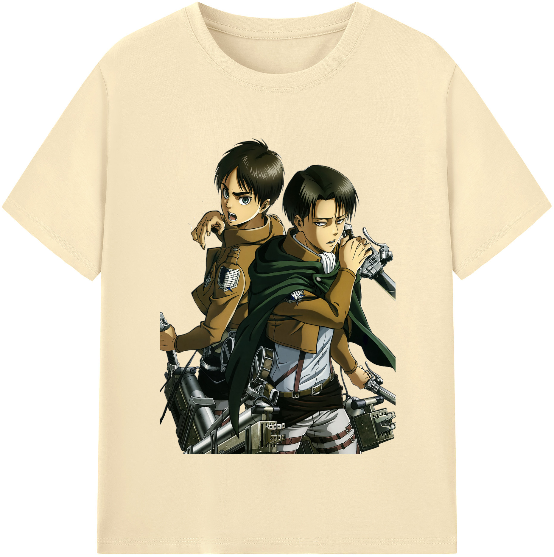 （画像用） 進撃の巨人 リヴァイ·アッカーマン Attack on Titan Levi Ackerman 綿100％半袖Tシャツ（フロントプリント）