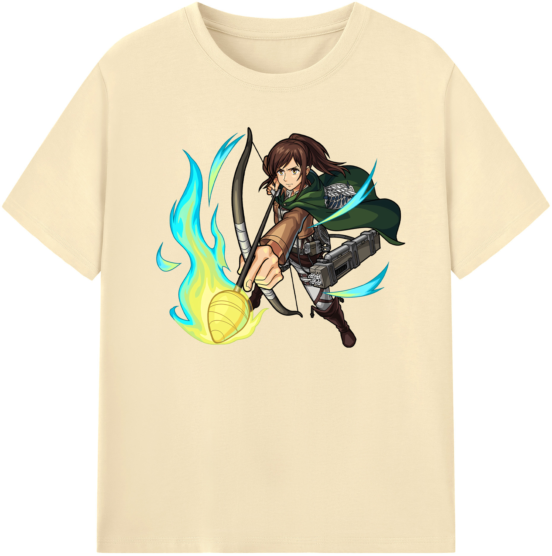 （画像用） 進撃の巨人 サシャ·ブラウス Attack on Titan Sasha Blaus 綿100％半袖Tシャツ（フロントプリント）