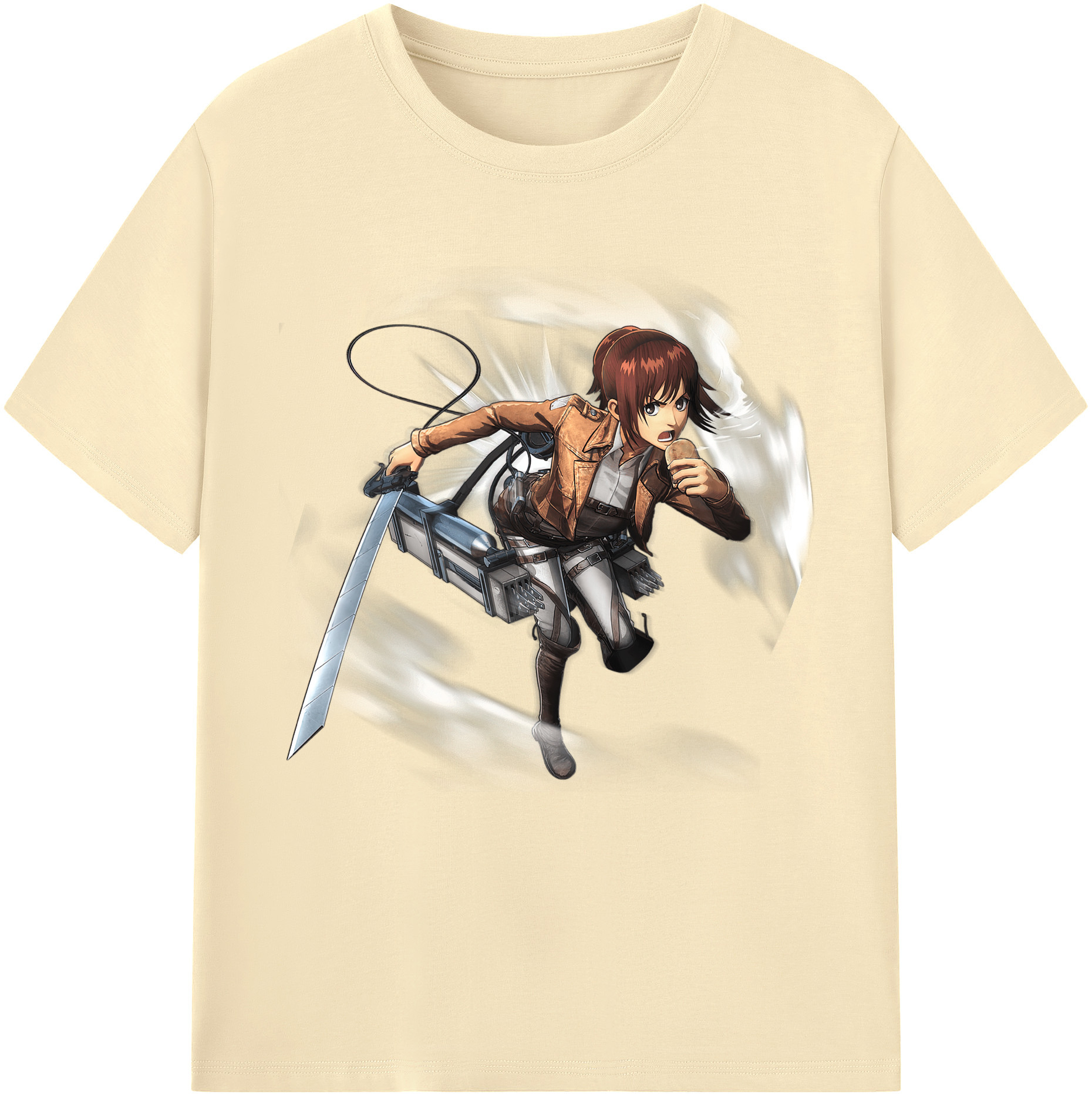 （画像用） 進撃の巨人 サシャ·ブラウス Attack on Titan Sasha Blaus 綿100％半袖Tシャツ（フロントプリント）