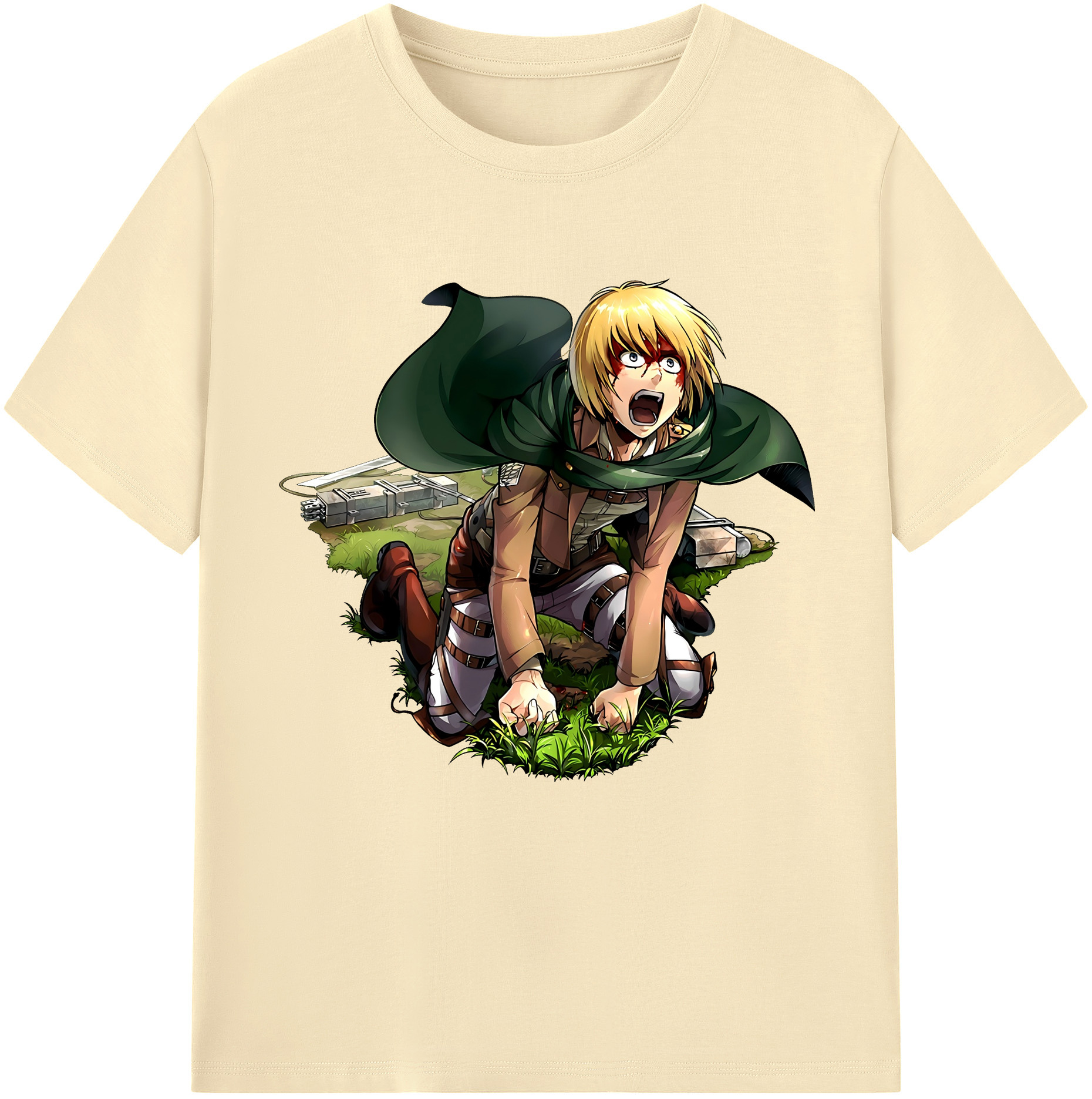 （画像用） 進撃の巨人 アルミン·アルレルト Attack on Titan Armin Arlert 綿100％半袖Tシャツ（フロントプリント）