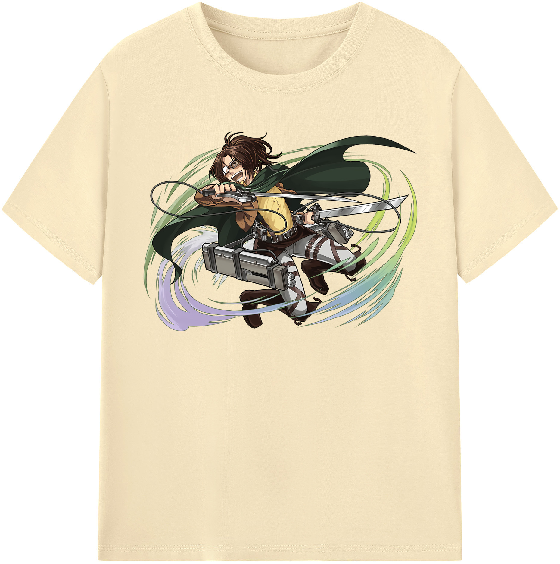（画像用） 進撃の巨人 ハンジ·ゾエ Attack on Titan Hanji Zoe 綿100％半袖Tシャツ（フロントプリント）