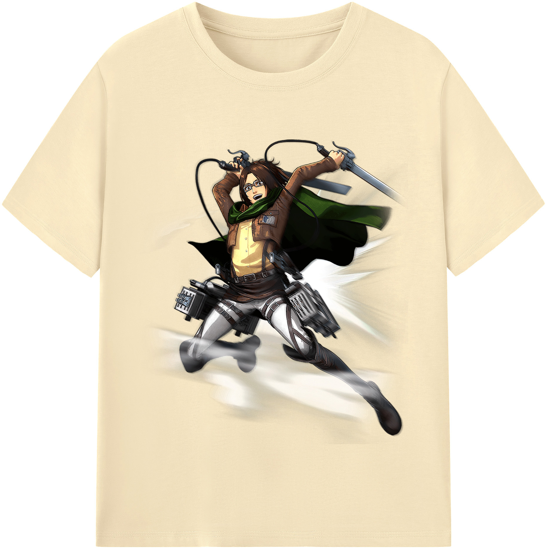 （画像用） 進撃の巨人 ハンジ·ゾエ Attack on Titan Hanji Zoe 綿100％半袖Tシャツ（フロントプリント）