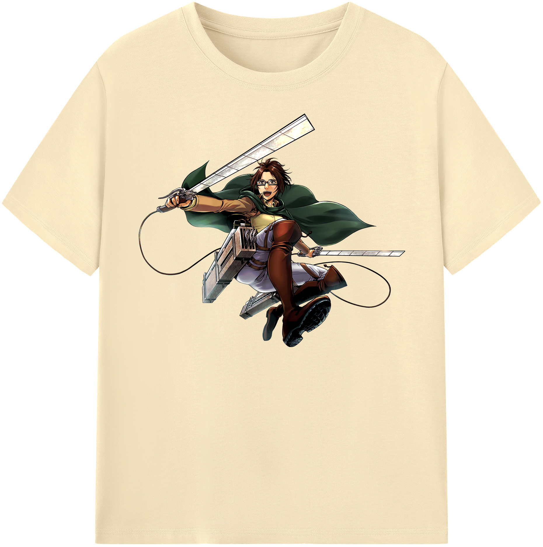 （画像用） 進撃の巨人 ハンジ·ゾエ Attack on Titan Hanji Zoe 綿100％半袖Tシャツ（フロントプリント）