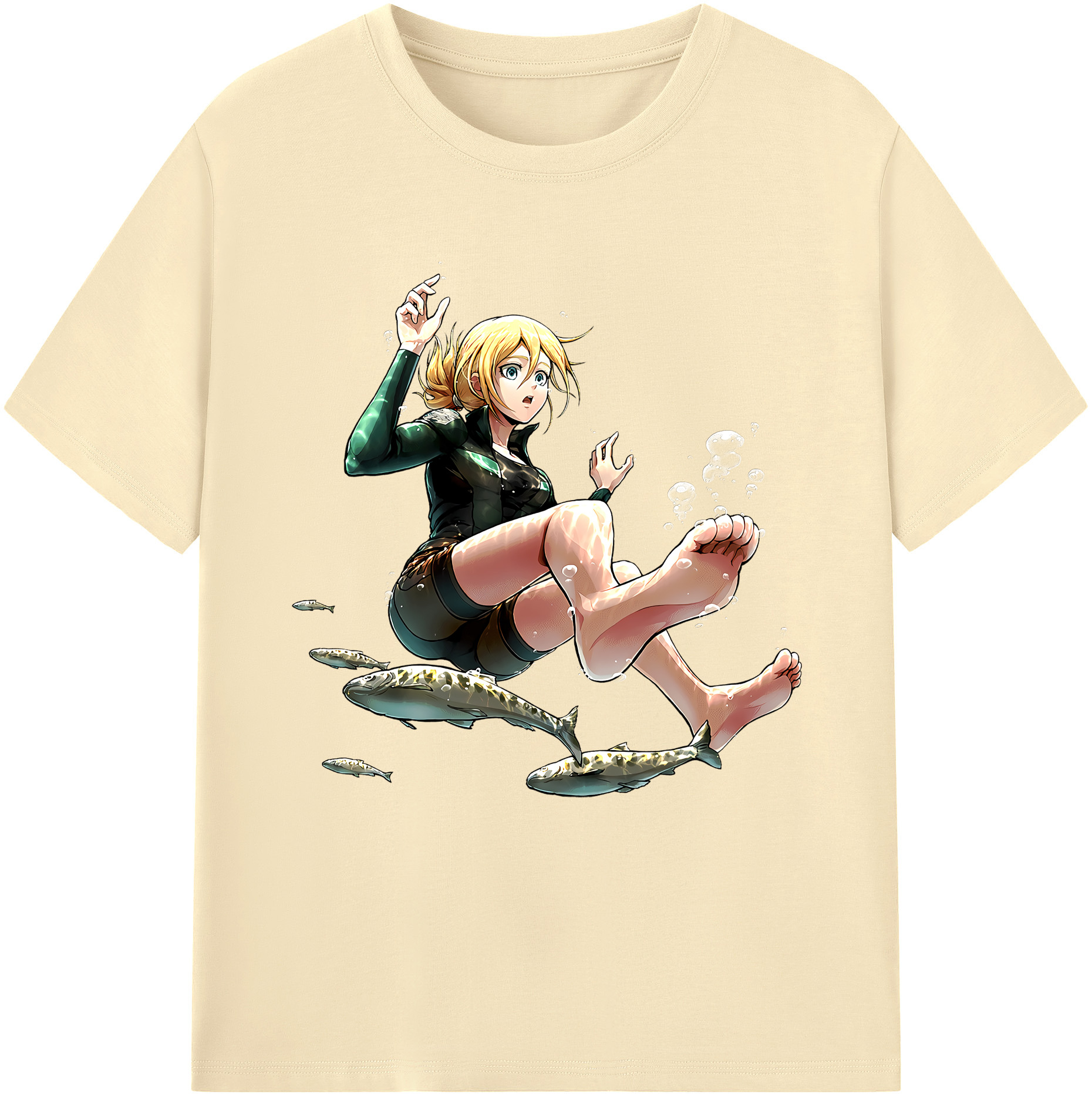 （画像用） 進撃の巨人 クリスタ·レンズ Attack on Titan Christa Lenz 綿100％半袖Tシャツ（フロントプリント）