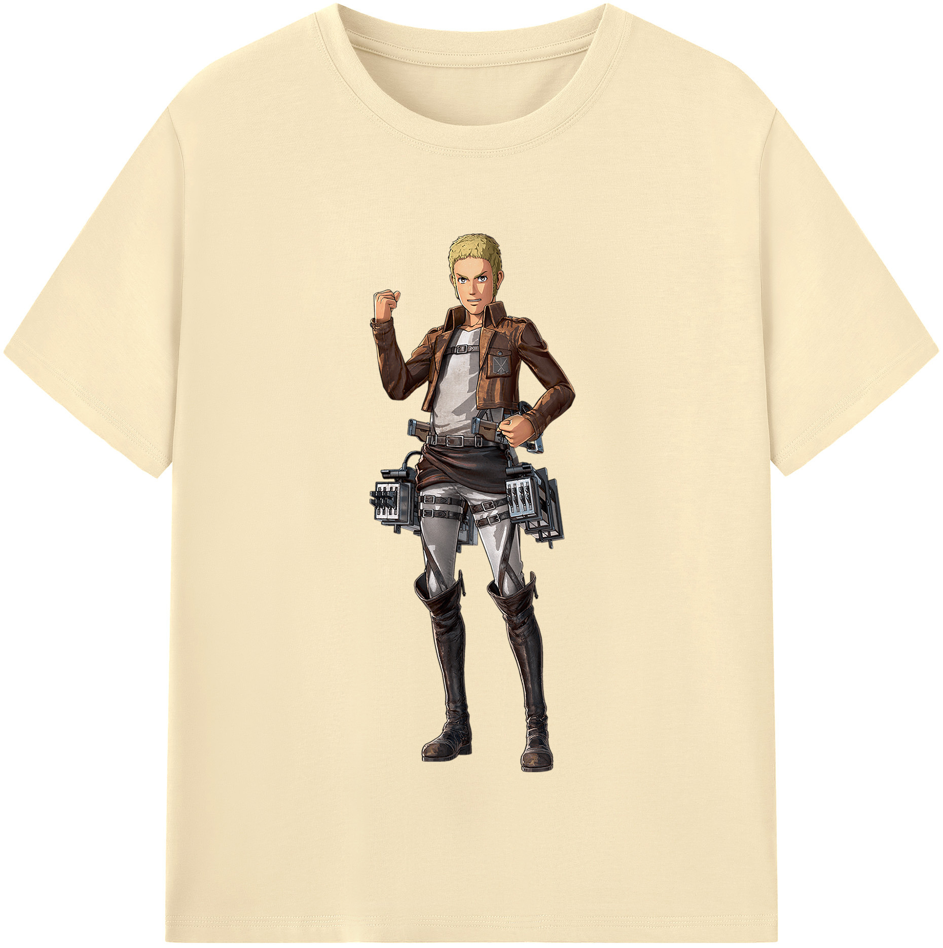 （画像用） 進撃の巨人 ライナー・ブラウン Attack on Titan Reiner Braun 綿100％半袖Tシャツ（フロントプリント）
