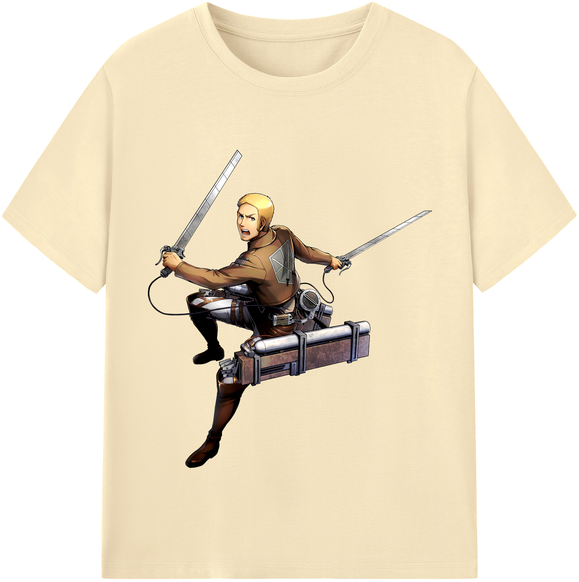 （画像用） 進撃の巨人 ライナー・ブラウン Attack on Titan Reiner Braun 綿100％半袖Tシャツ（フロントプリント）
