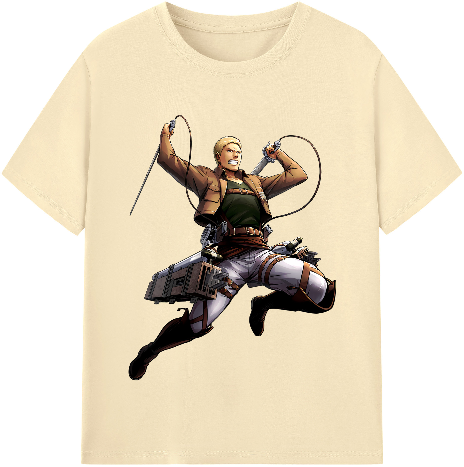 （画像用） 進撃の巨人 ライナー・ブラウン Attack on Titan Reiner Braun 綿100％半袖Tシャツ（フロントプリント）