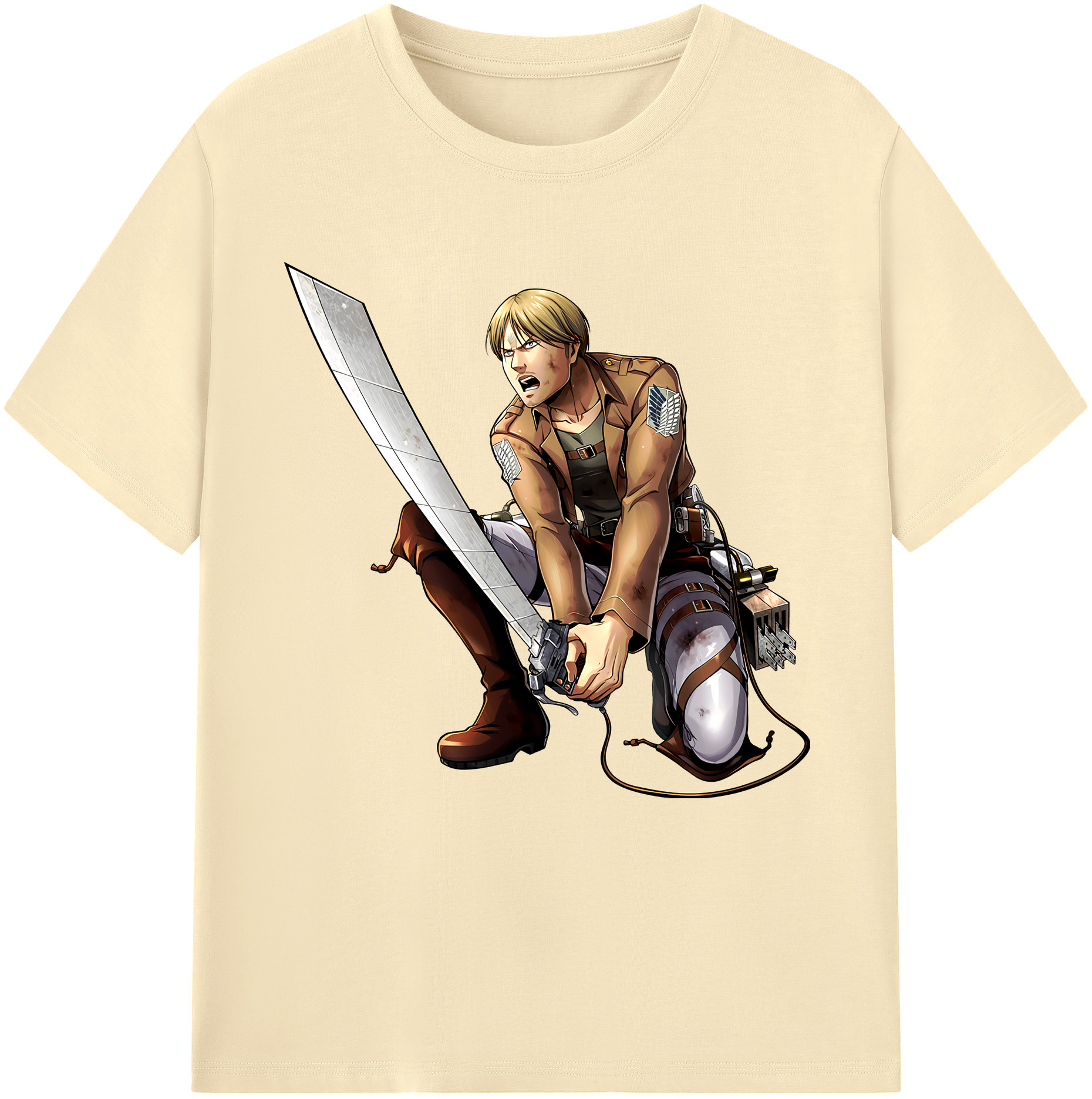 （画像用） 進撃の巨人 ミケ·ザカリアス Attack on Titan Mike Zakarius 綿100％半袖Tシャツ（フロントプリント）