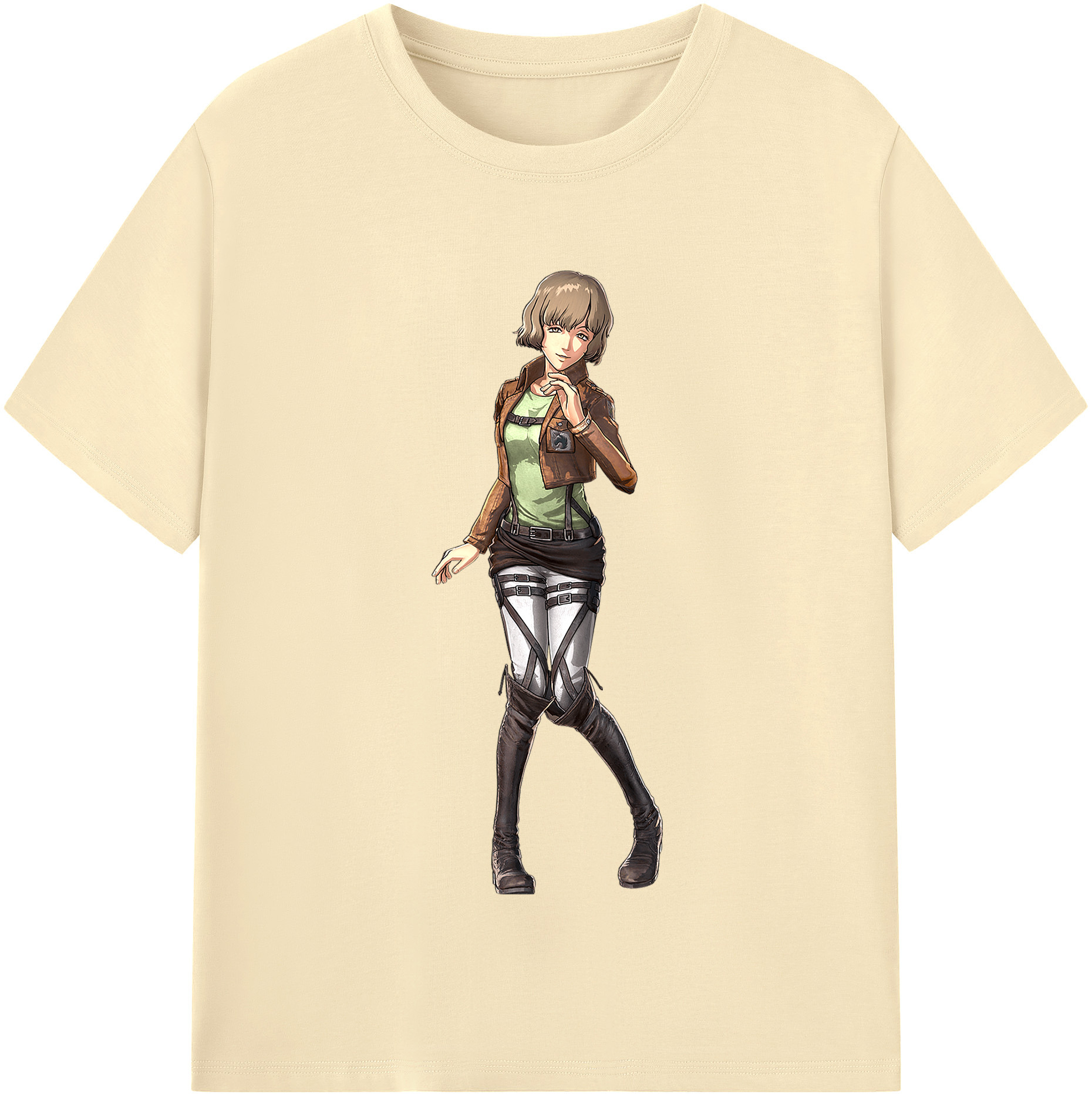 （画像用） 進撃の巨人 ヒツチ Attack on Titan Hitch 綿100％半袖Tシャツ（フロントプリント）