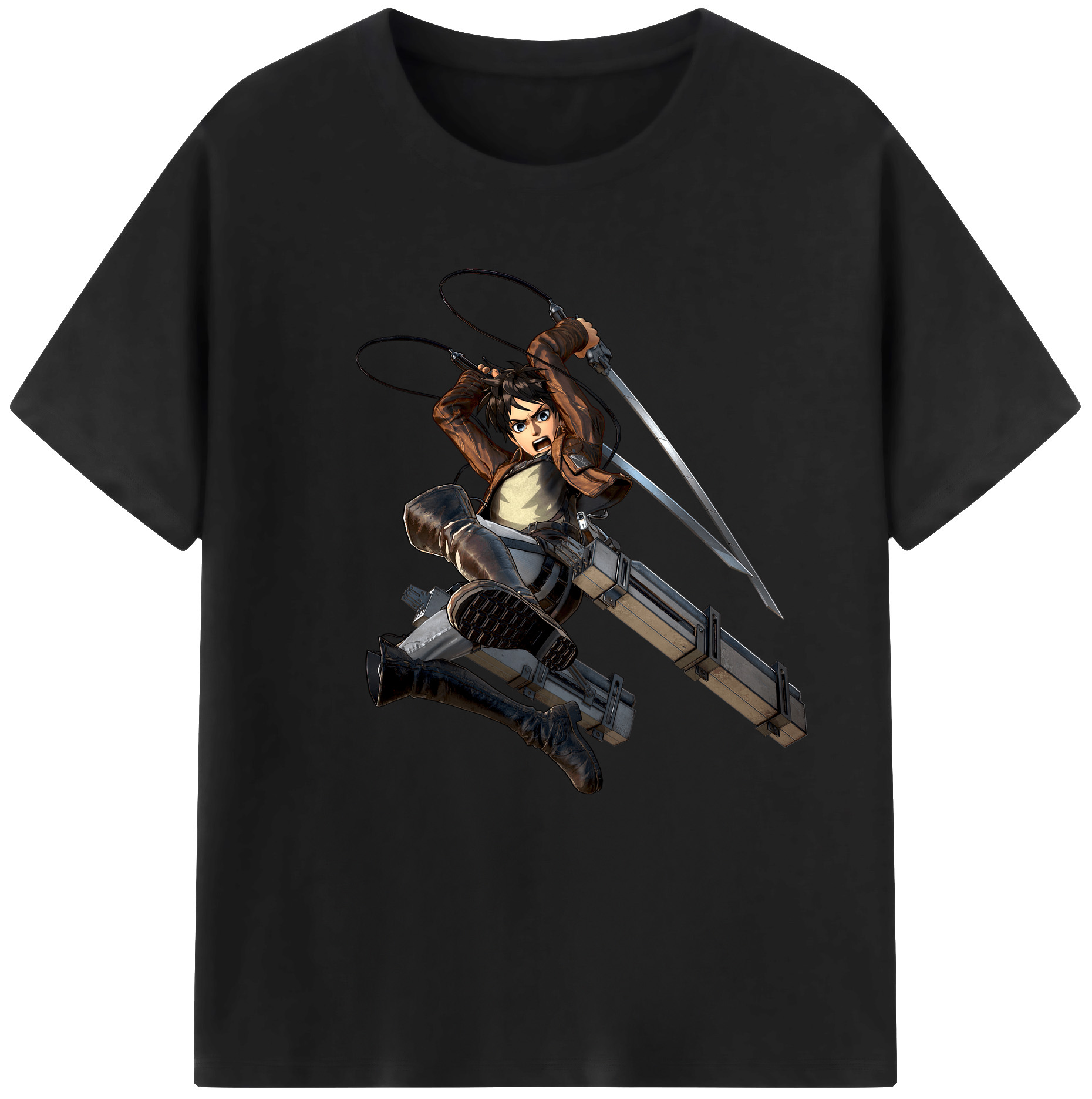 （画像用） 進撃の巨人 エレン･イェーガー Attack on Titan Eren Jäger 綿100％半袖Tシャツ（フロントプリント）