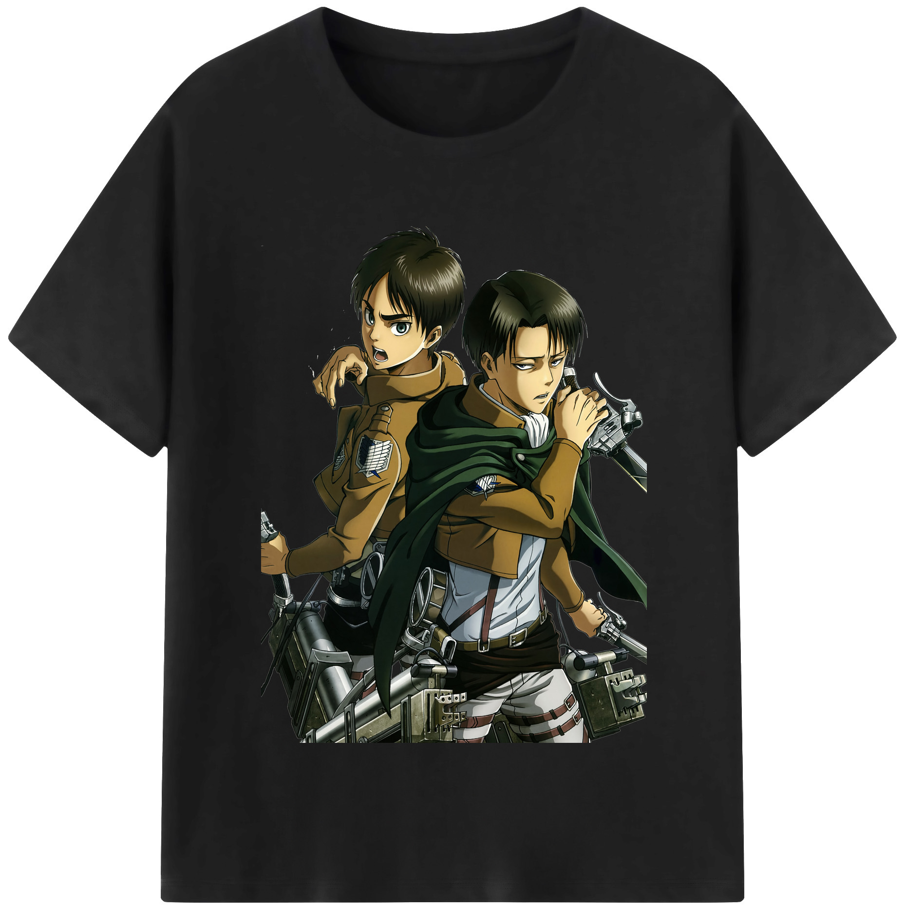 （画像用） 進撃の巨人 リヴァイ·アッカーマン Attack on Titan Levi Ackerman 綿100％半袖Tシャツ（フロントプリント）