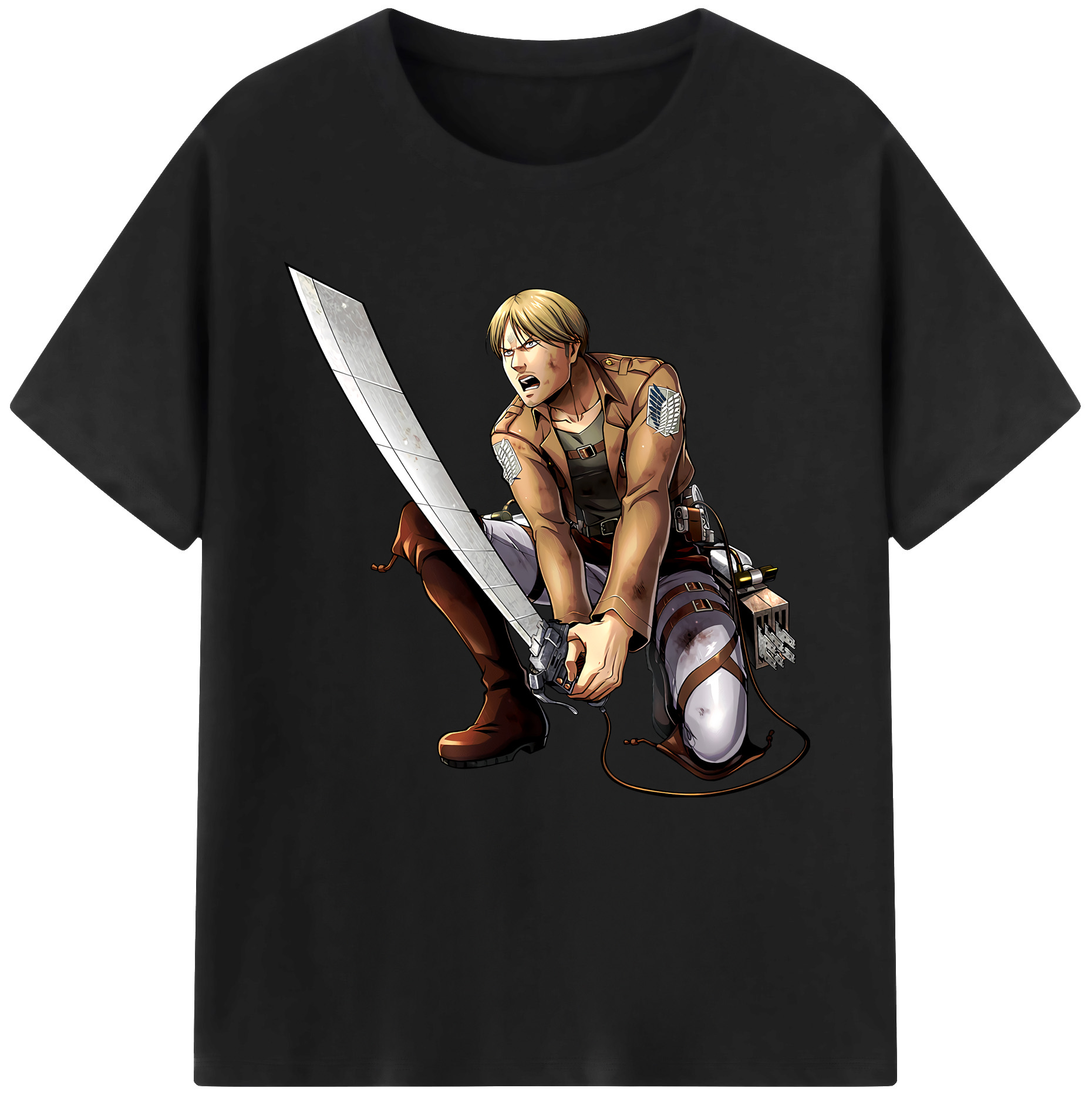 （画像用） 進撃の巨人 ミケ·ザカリアス Attack on Titan Mike Zakarius 綿100％半袖Tシャツ（フロントプリント）