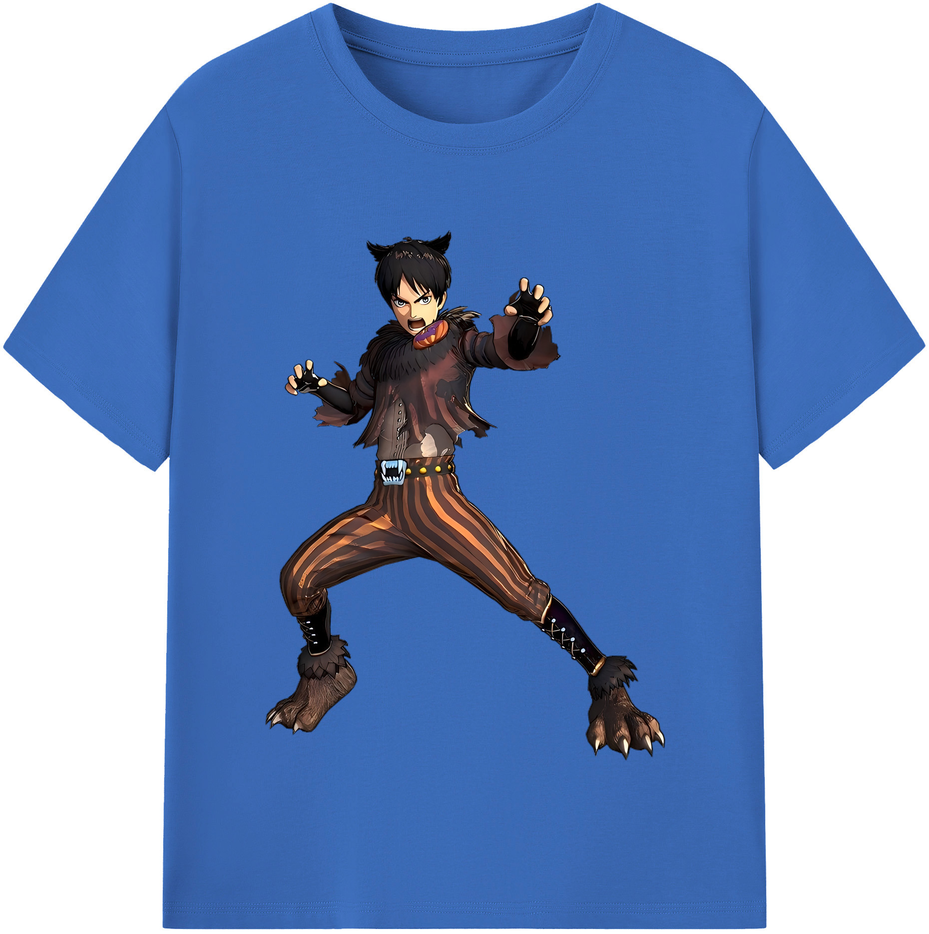 （画像用） 進撃の巨人 エレン･イェーガー Attack on Titan Eren Jäger 綿100％半袖Tシャツ（フロントプリント）
