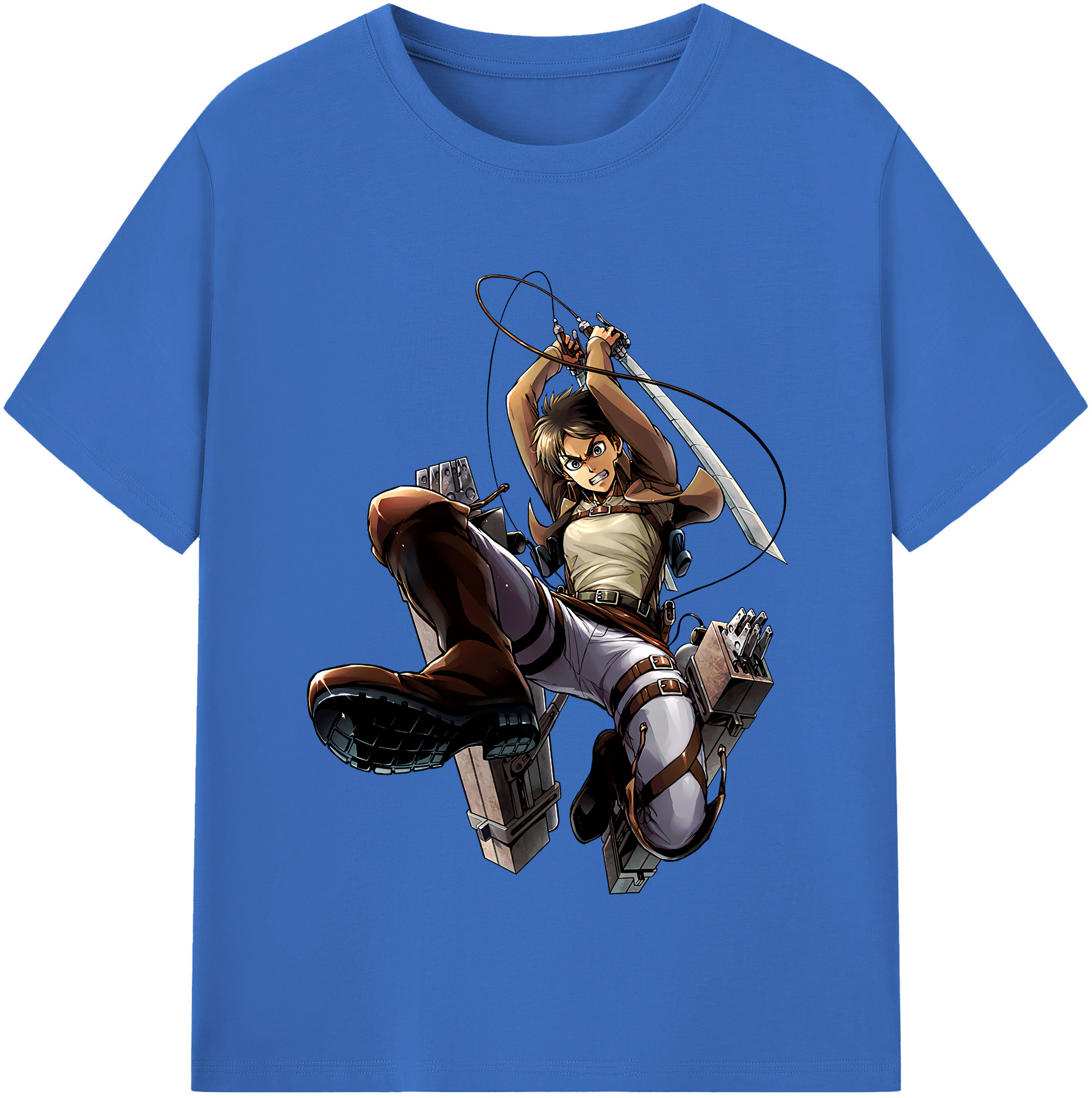 （画像用） 進撃の巨人 エレン･イェーガー Attack on Titan Eren Jäger 綿100％半袖Tシャツ（フロントプリント）