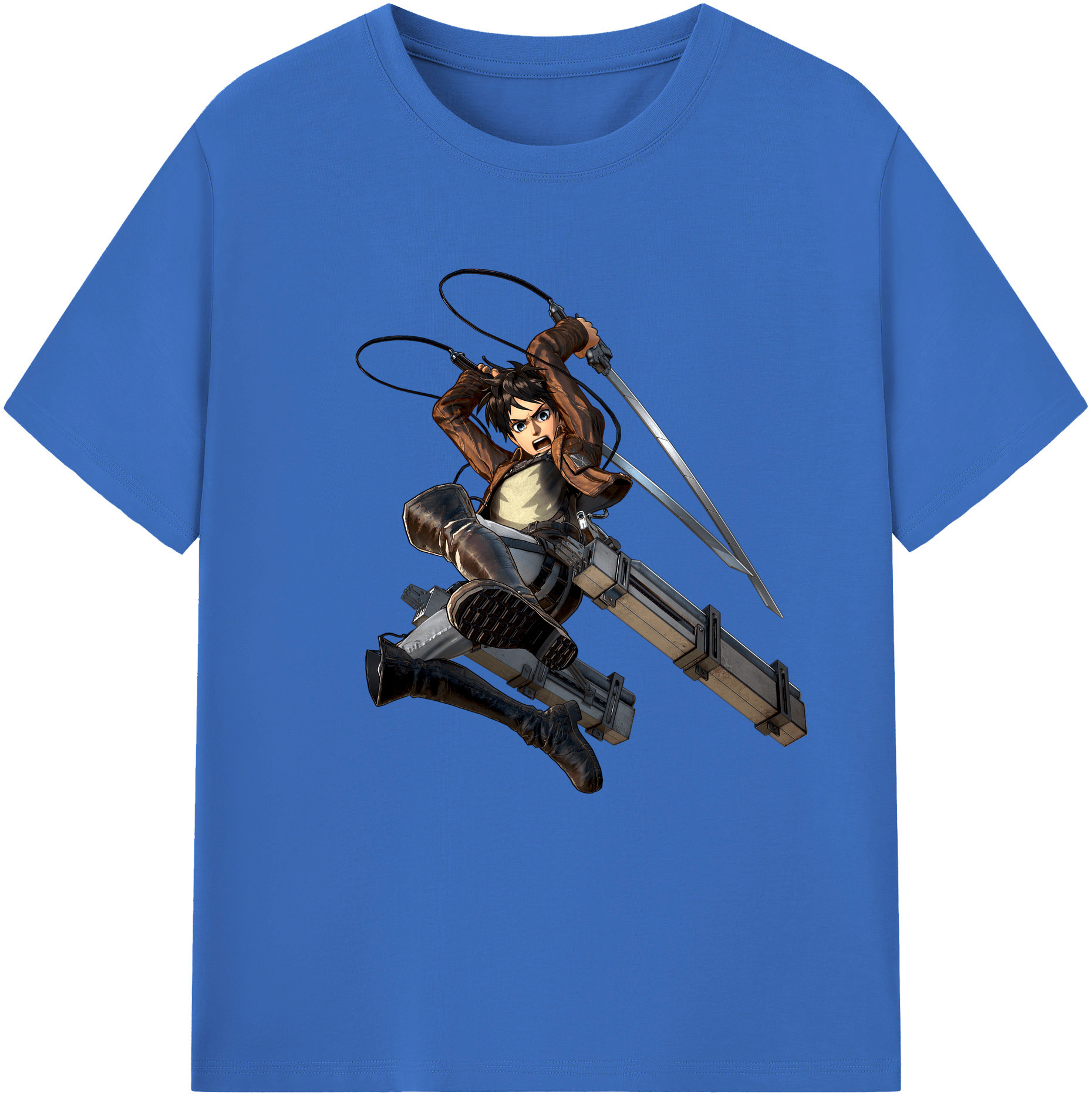 （画像用） 進撃の巨人 エレン･イェーガー Attack on Titan Eren Jäger 綿100％半袖Tシャツ（フロントプリント）