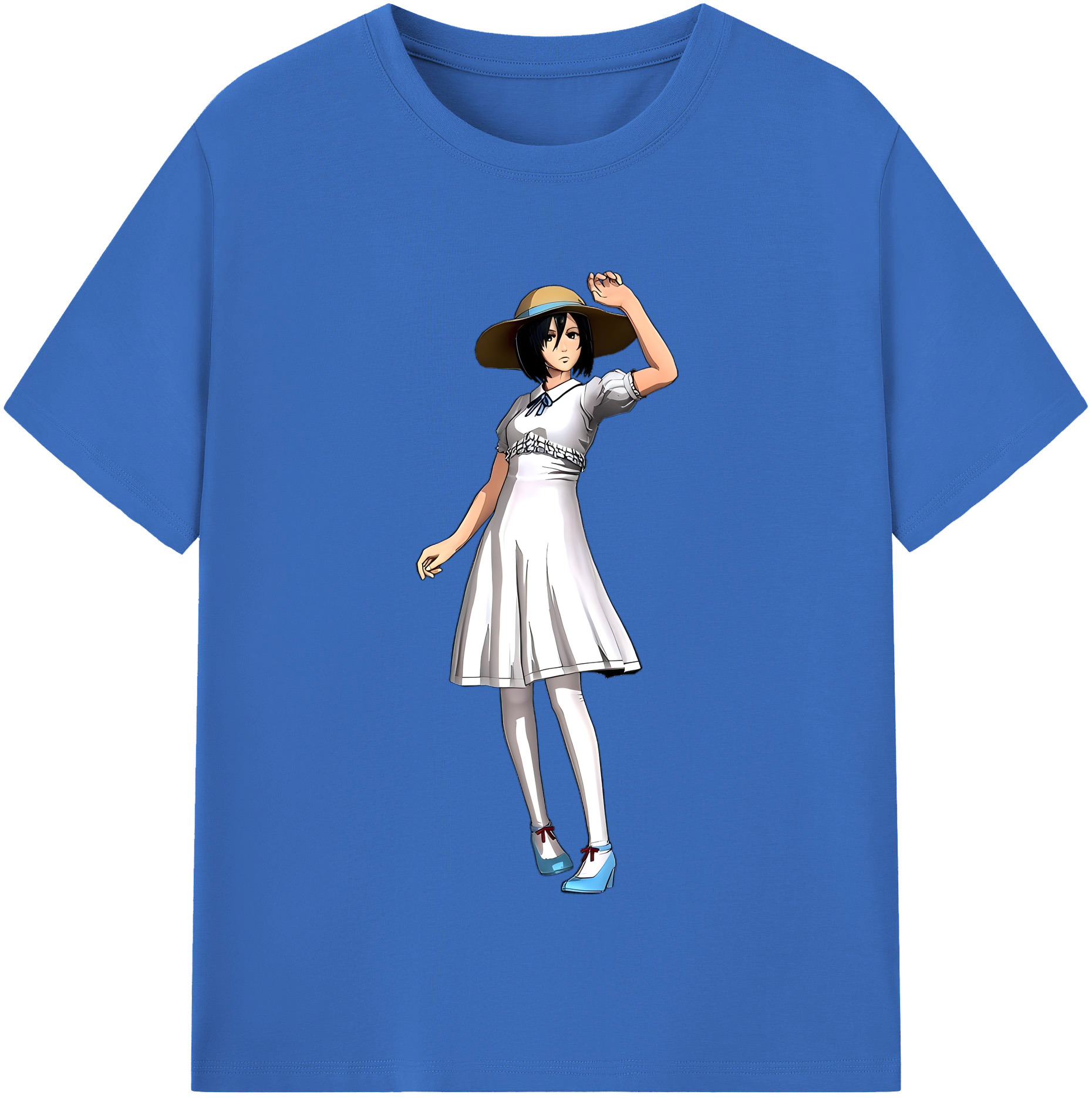 （画像用） 進撃の巨人 ミカサ·アッカーマン Attack on Titan Mikasa Ackerman 綿100％半袖Tシャツ（フロントプリント）