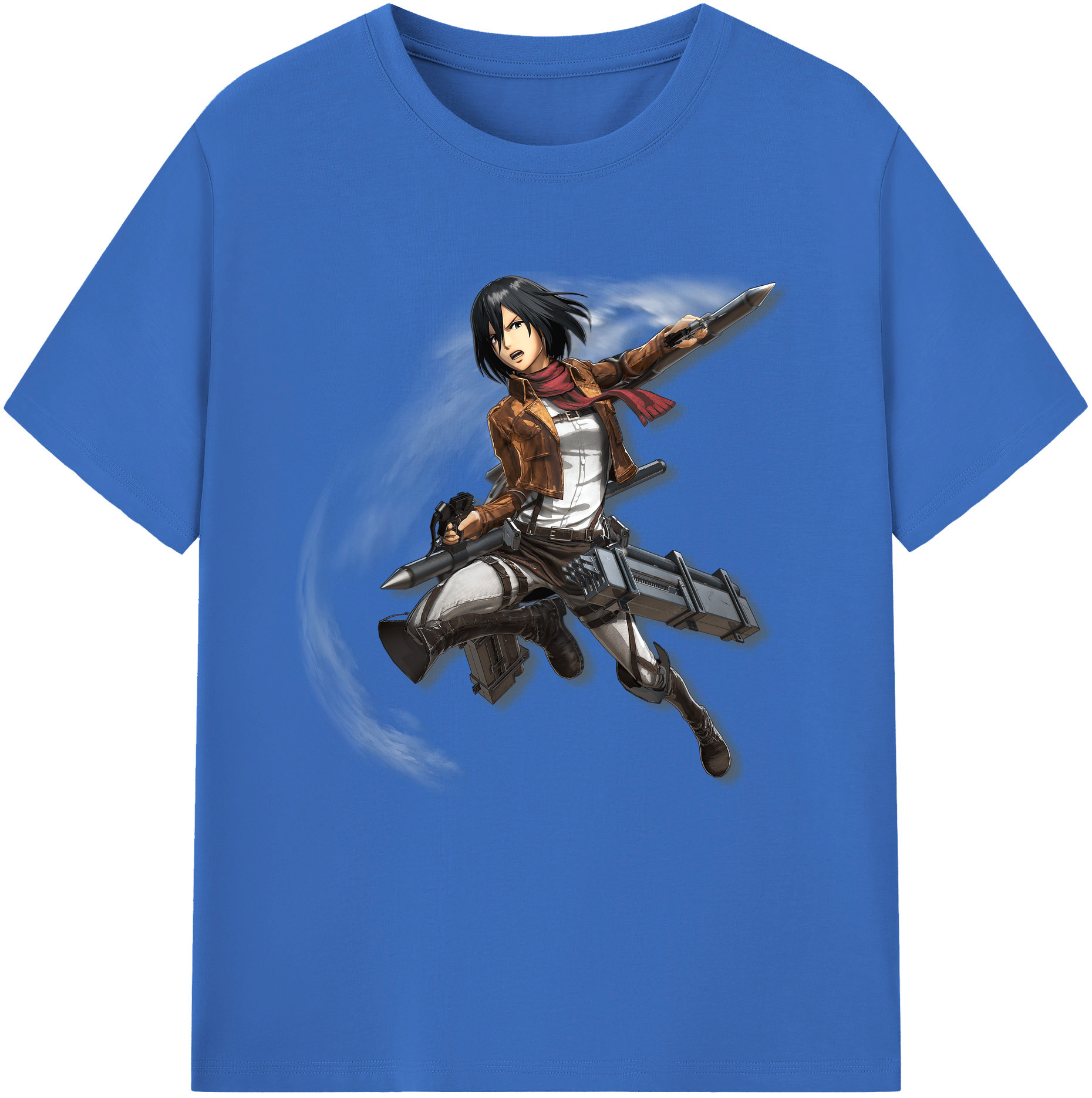 （画像用） 進撃の巨人 ミカサ·アッカーマン Attack on Titan Mikasa Ackerman 綿100％半袖Tシャツ（フロントプリント）