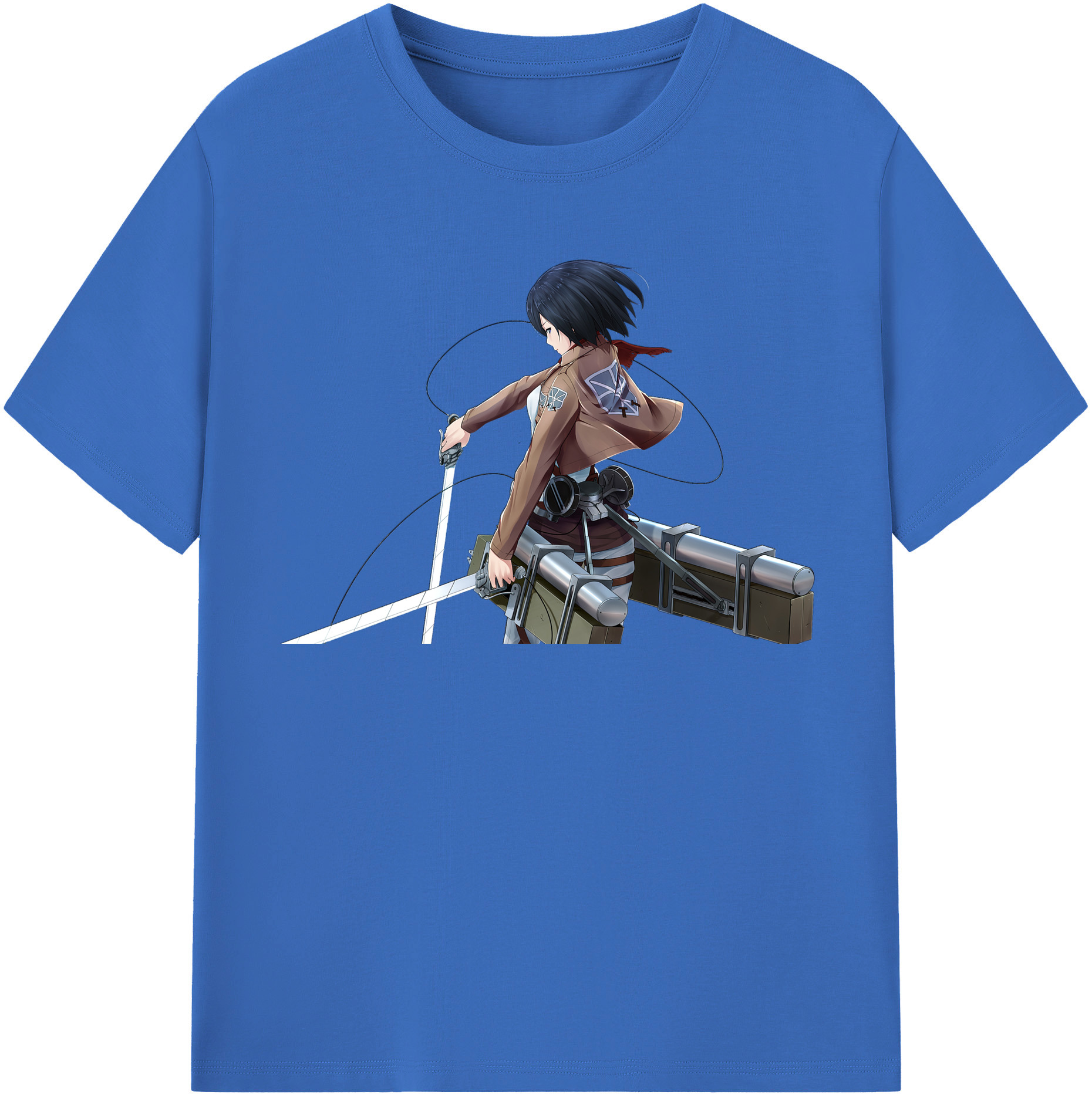 （画像用） 進撃の巨人 ミカサ·アッカーマン Attack on Titan Mikasa Ackerman 綿100％半袖Tシャツ（フロントプリント）