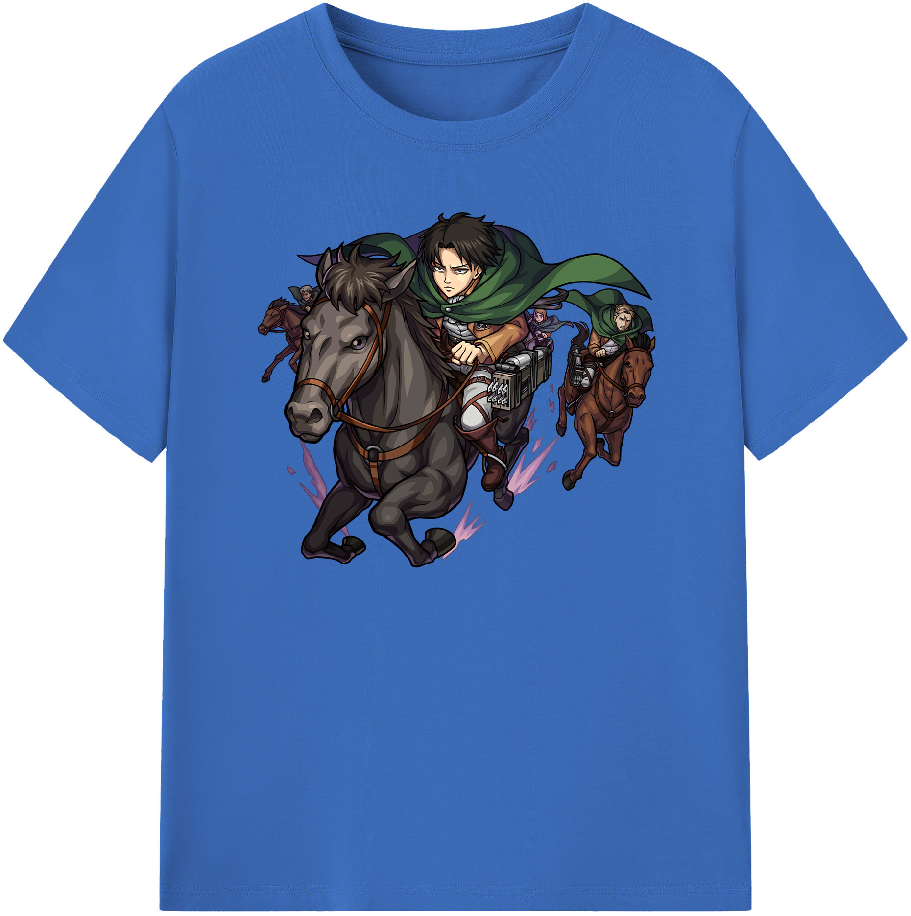 （画像用） 進撃の巨人 リヴァイ·アッカーマン Attack on Titan Levi Ackerman 綿100％半袖Tシャツ（フロントプリント）