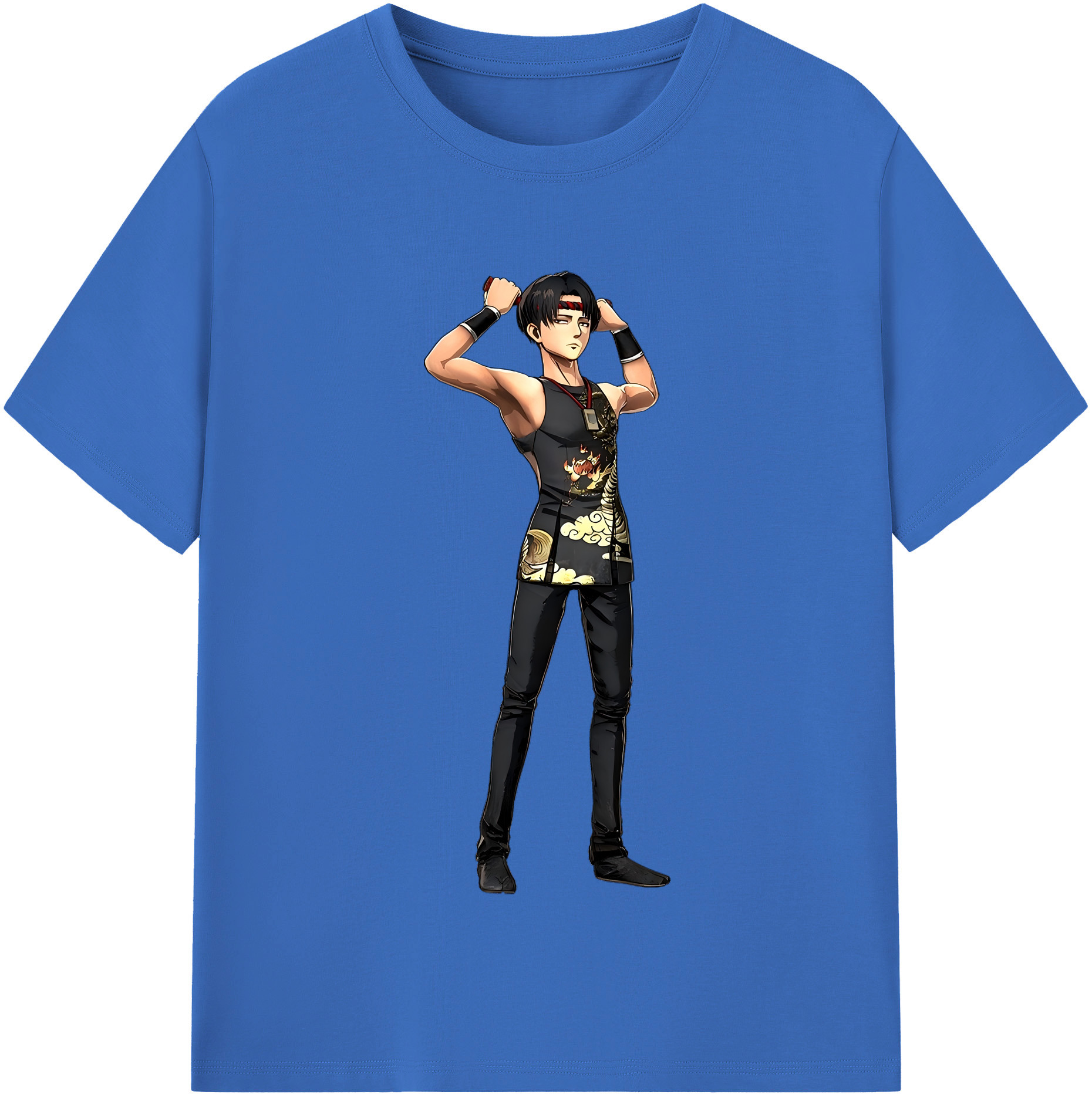 （画像用） 進撃の巨人 リヴァイ·アッカーマン Attack on Titan Levi Ackerman 綿100％半袖Tシャツ（フロントプリント）