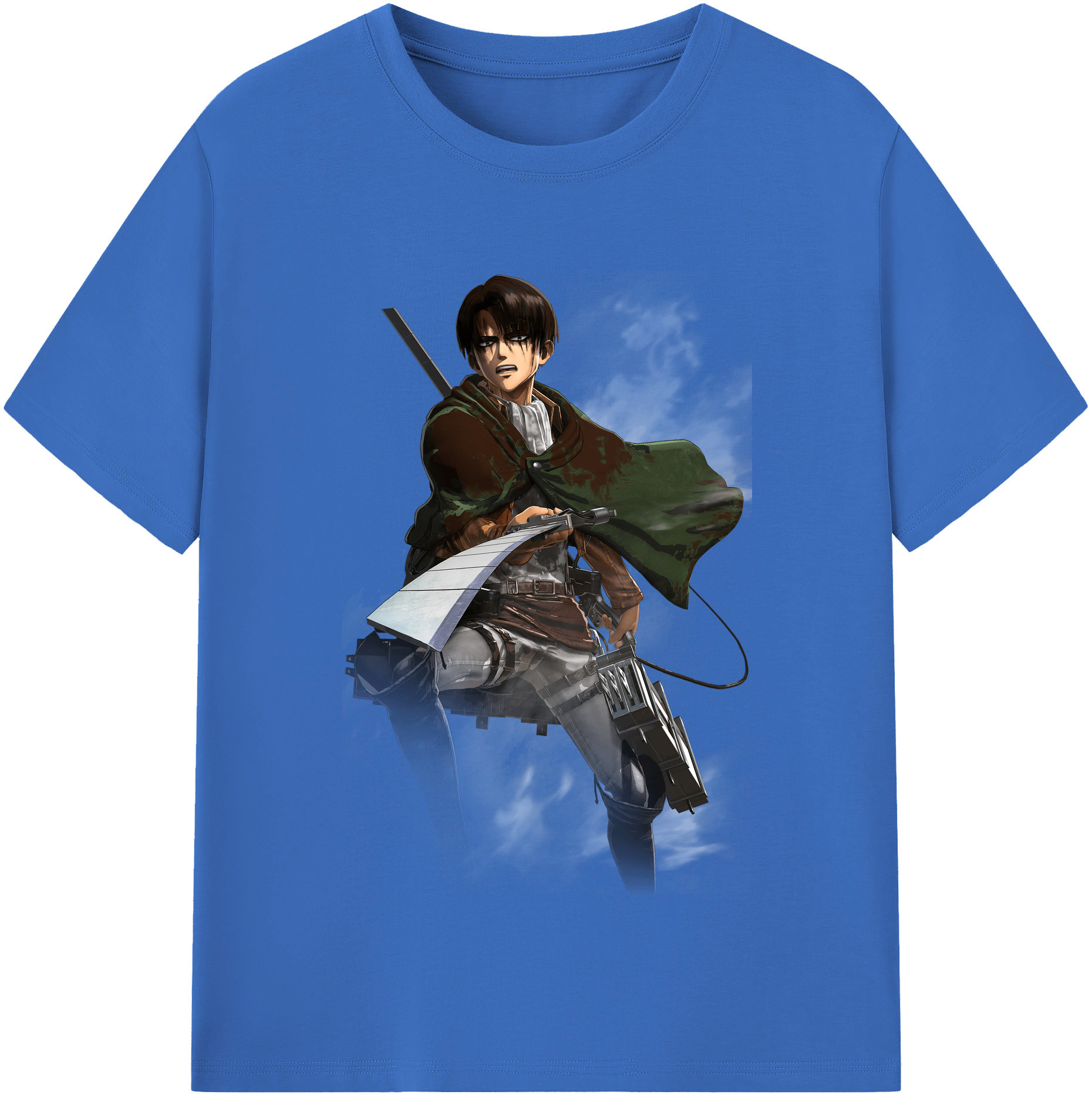 （画像用） 進撃の巨人 リヴァイ·アッカーマン Attack on Titan Levi Ackerman 綿100％半袖Tシャツ（フロントプリント）