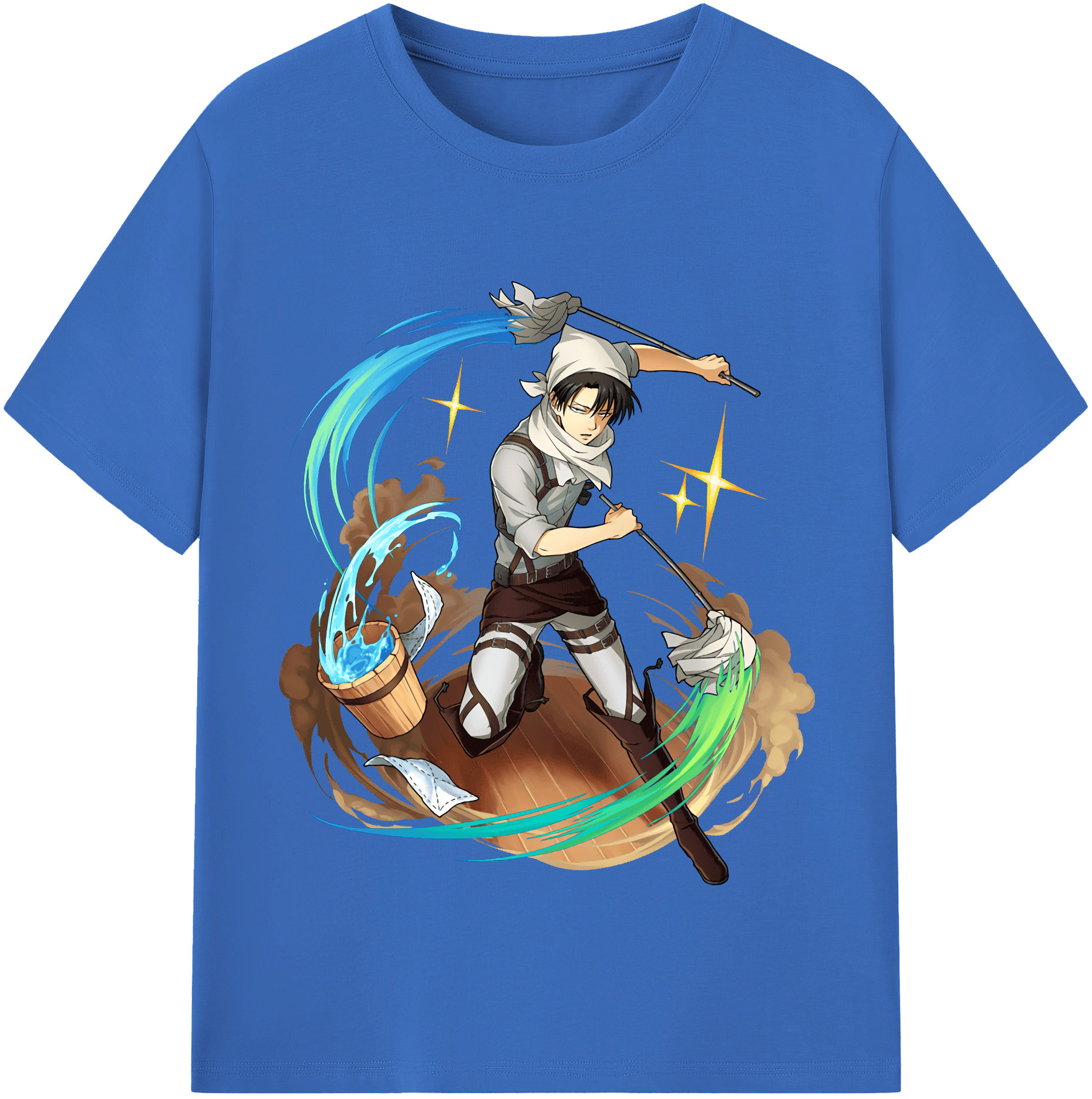 （画像用） 進撃の巨人 リヴァイ·アッカーマン Attack on Titan Levi Ackerman 綿100％半袖Tシャツ（フロントプリント）