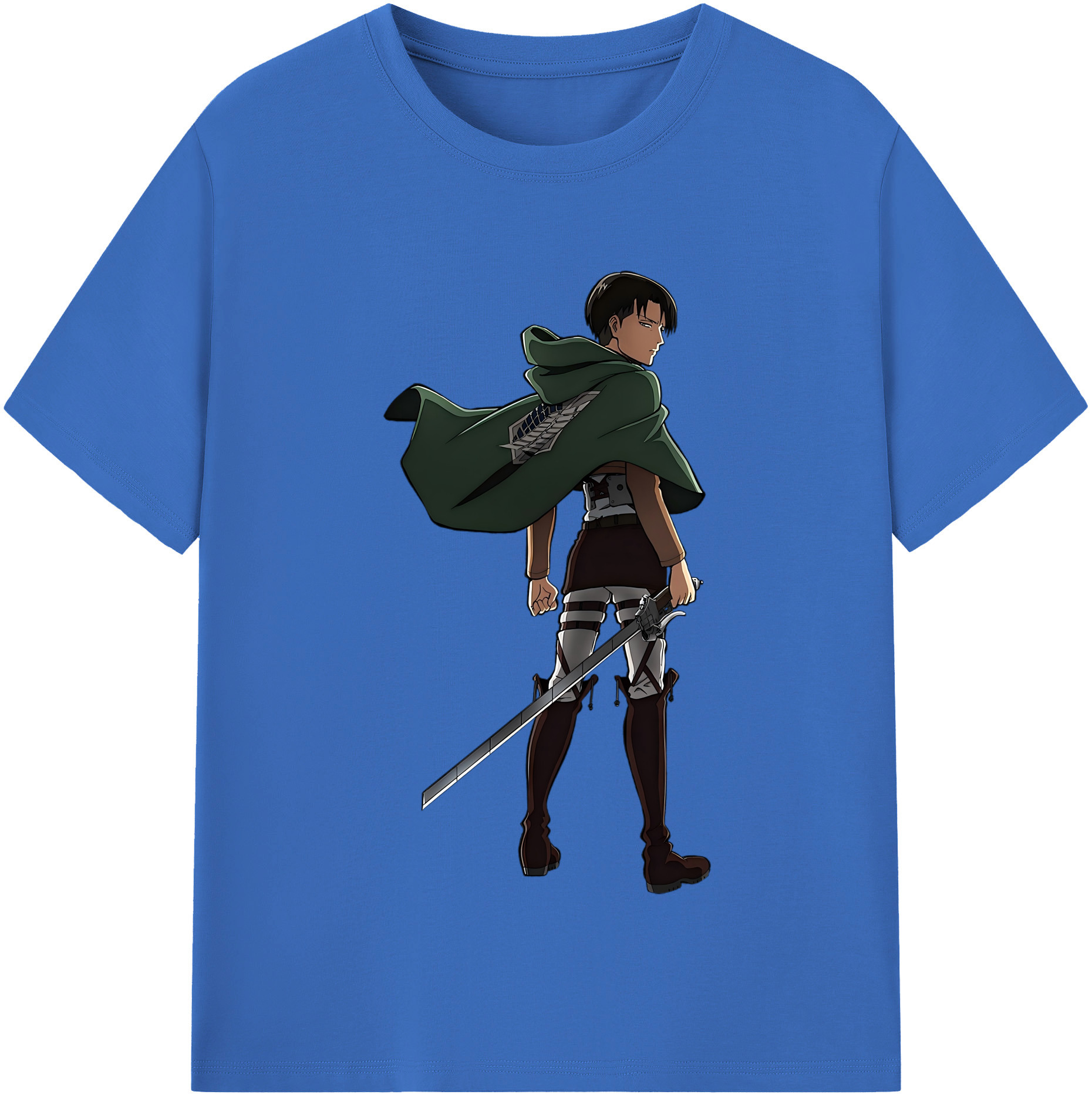 （画像用） 進撃の巨人 リヴァイ·アッカーマン Attack on Titan Levi Ackerman 綿100％半袖Tシャツ（フロントプリント）