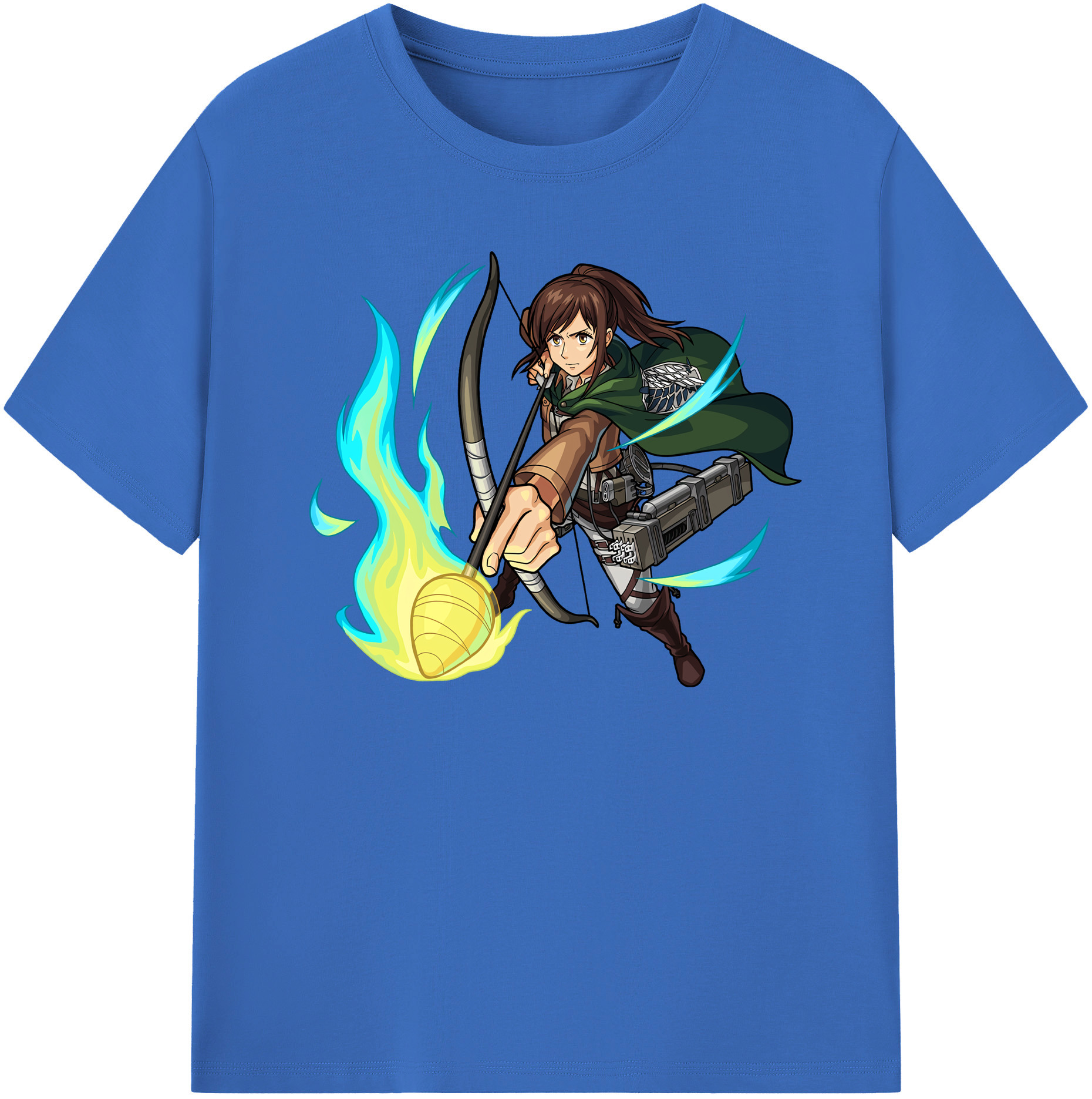 （画像用） 進撃の巨人 サシャ·ブラウス Attack on Titan Sasha Blaus 綿100％半袖Tシャツ（フロントプリント）