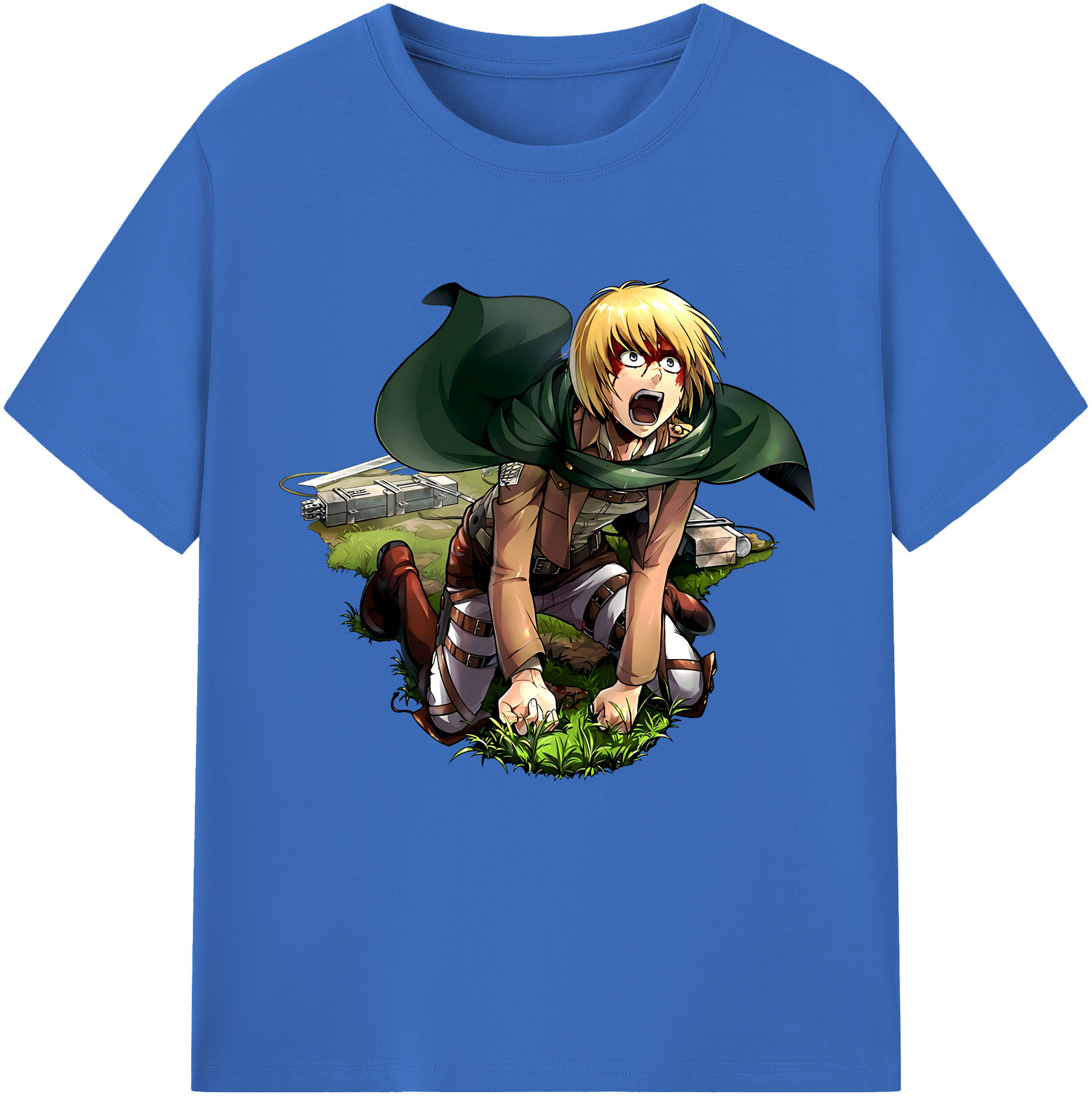 （画像用） 進撃の巨人 アルミン·アルレルト Attack on Titan Armin Arlert 綿100％半袖Tシャツ（フロントプリント）