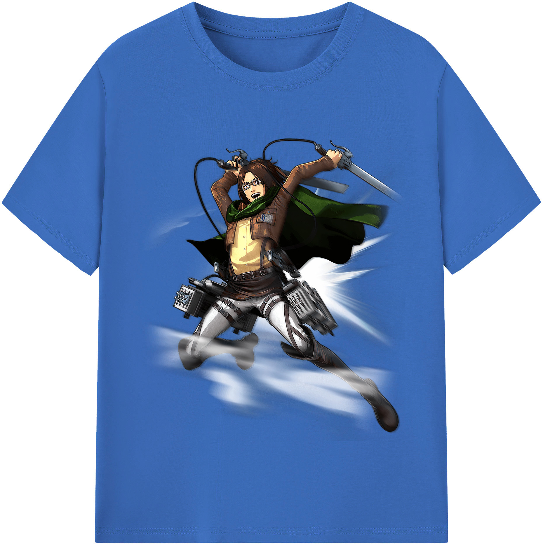 （画像用） 進撃の巨人 ハンジ·ゾエ Attack on Titan Hanji Zoe 綿100％半袖Tシャツ（フロントプリント）