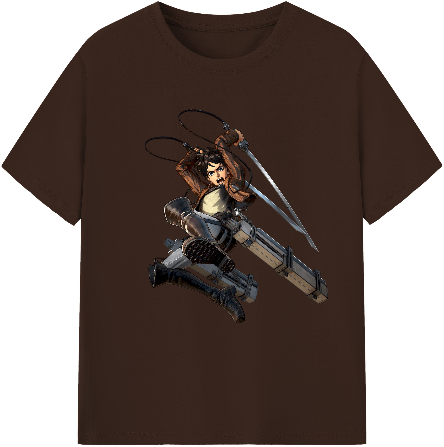 （画像用） 進撃の巨人 エレン･イェーガー Attack on Titan Eren Jäger 綿100％半袖Tシャツ（フロントプリント）