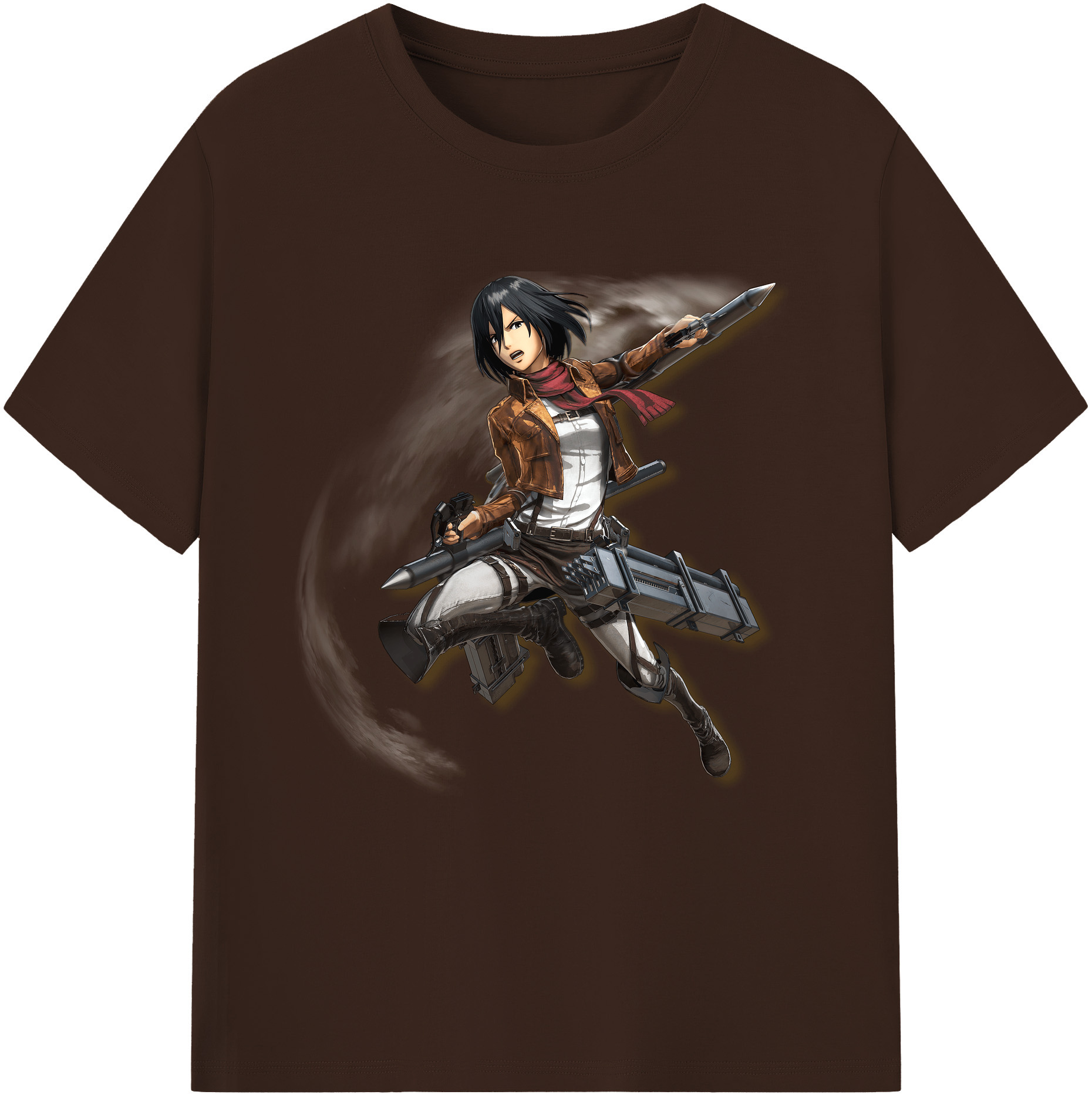 （画像用） 進撃の巨人 ミカサ·アッカーマン Attack on Titan Mikasa Ackerman 綿100％半袖Tシャツ（フロントプリント）