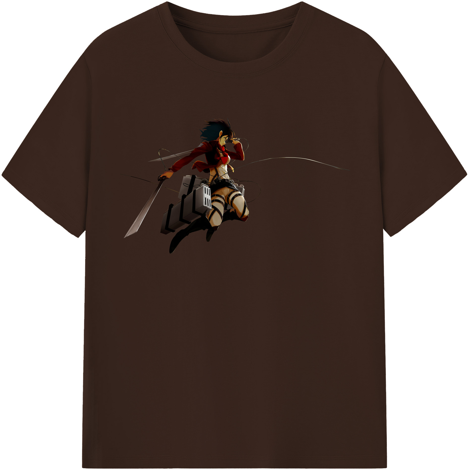 （画像用） 進撃の巨人 ミカサ·アッカーマン Attack on Titan Mikasa Ackerman 綿100％半袖Tシャツ（フロントプリント）