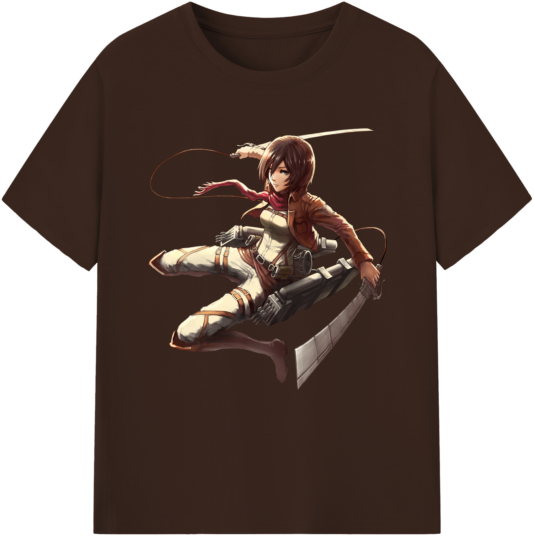 （画像用） 進撃の巨人 ミカサ·アッカーマン Attack on Titan Mikasa Ackerman 綿100％半袖Tシャツ（フロントプリント）