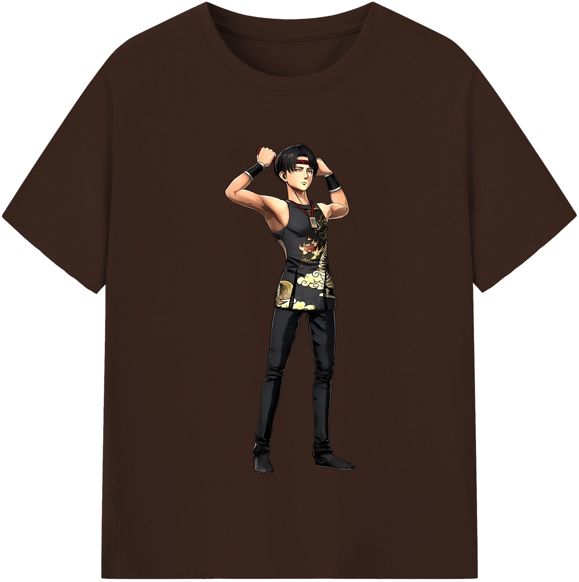 （画像用） 進撃の巨人 リヴァイ·アッカーマン Attack on Titan Levi Ackerman 綿100％半袖Tシャツ（フロントプリント）