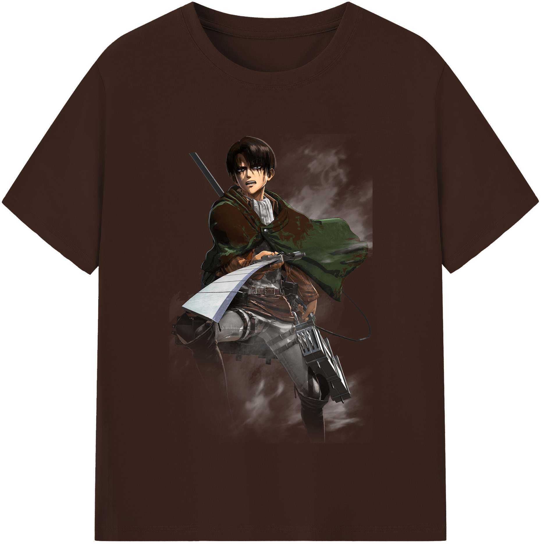 （画像用） 進撃の巨人 リヴァイ·アッカーマン Attack on Titan Levi Ackerman 綿100％半袖Tシャツ（フロントプリント）