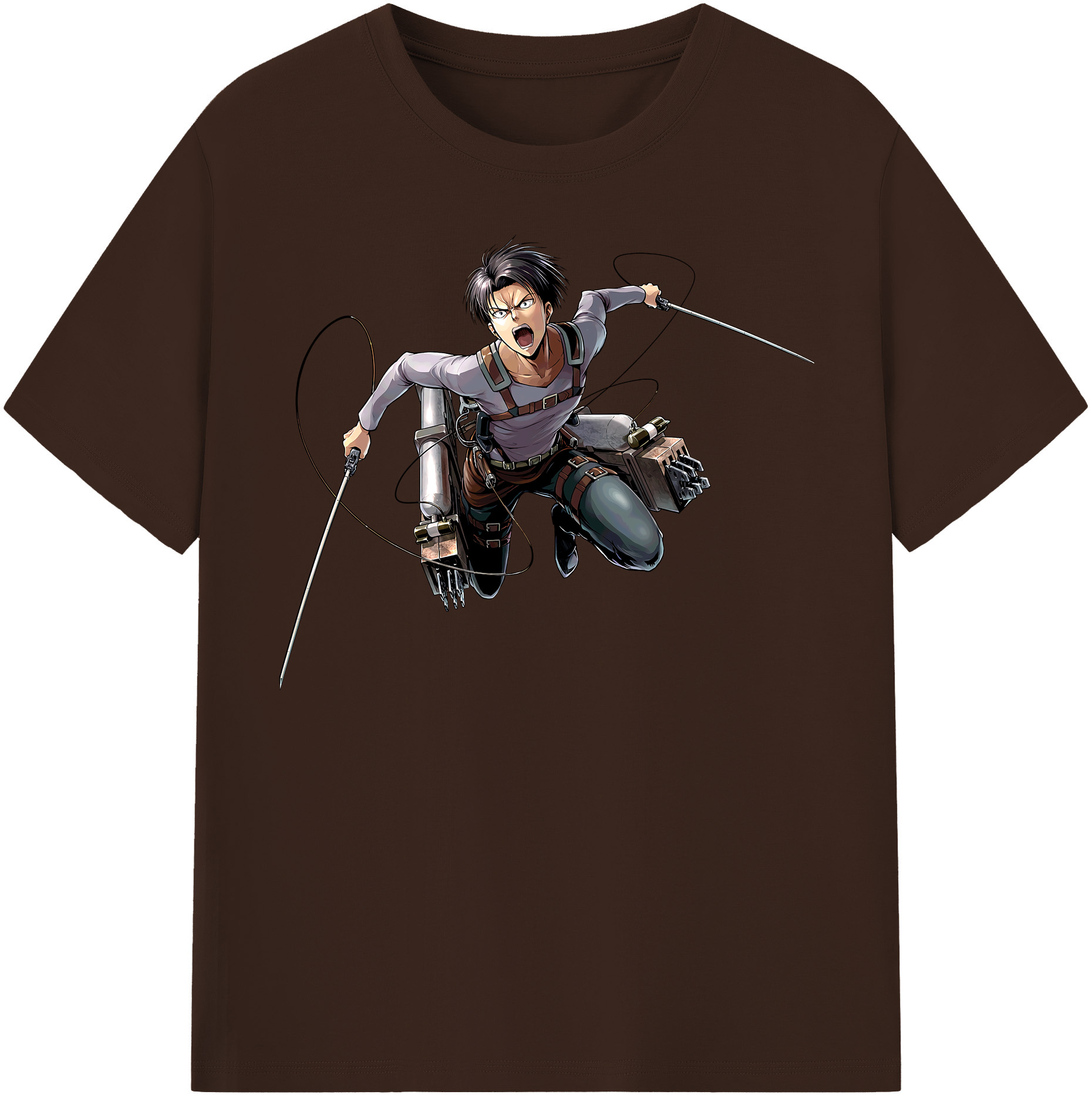 （画像用） 進撃の巨人 リヴァイ·アッカーマン Attack on Titan Levi Ackerman 綿100％半袖Tシャツ（フロントプリント）