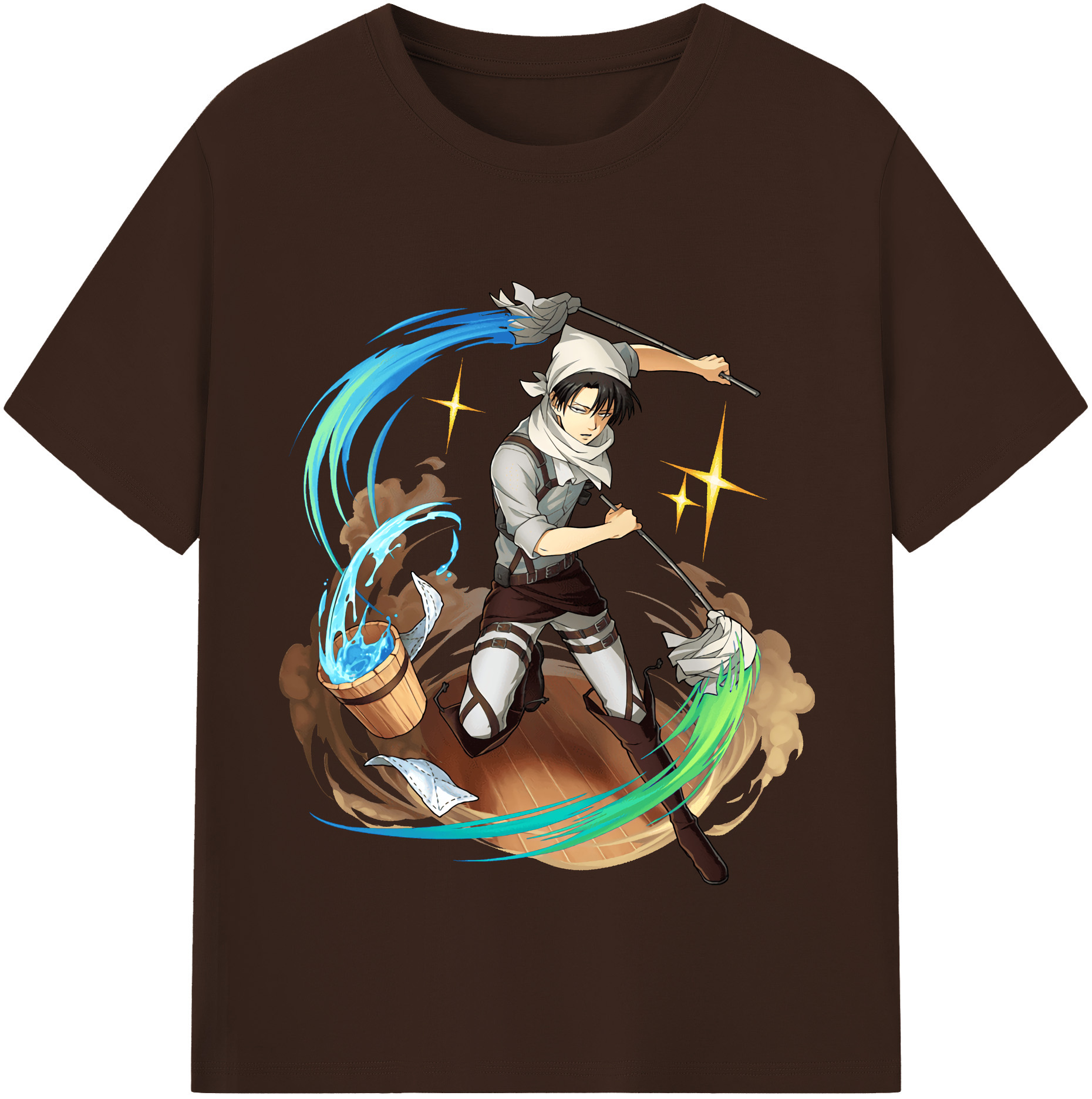 （画像用） 進撃の巨人 リヴァイ·アッカーマン Attack on Titan Levi Ackerman 綿100％半袖Tシャツ（フロントプリント）