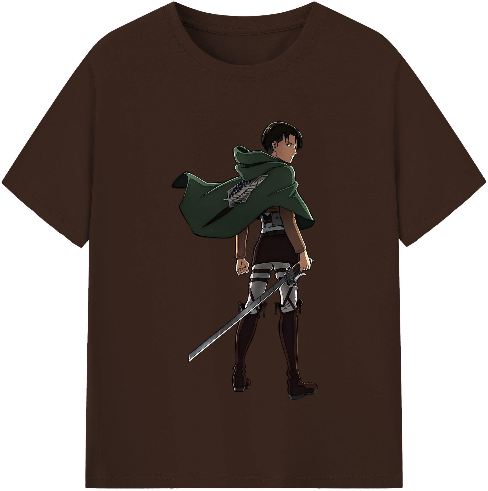 （画像用） 進撃の巨人 リヴァイ·アッカーマン Attack on Titan Levi Ackerman 綿100％半袖Tシャツ（フロントプリント）