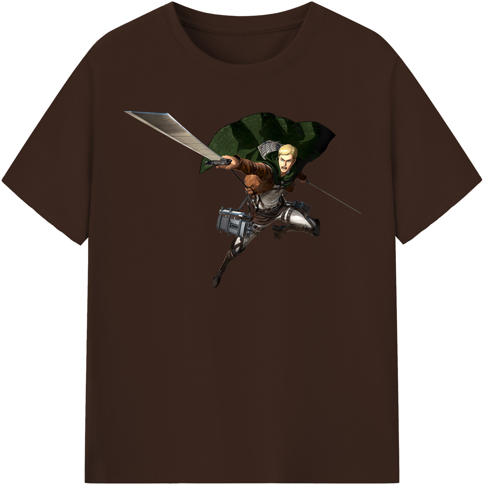 （画像用） 進撃の巨人 エルヴィン・スミス Attack on Titan Erwin Smith 綿100％半袖Tシャツ（フロントプリント）