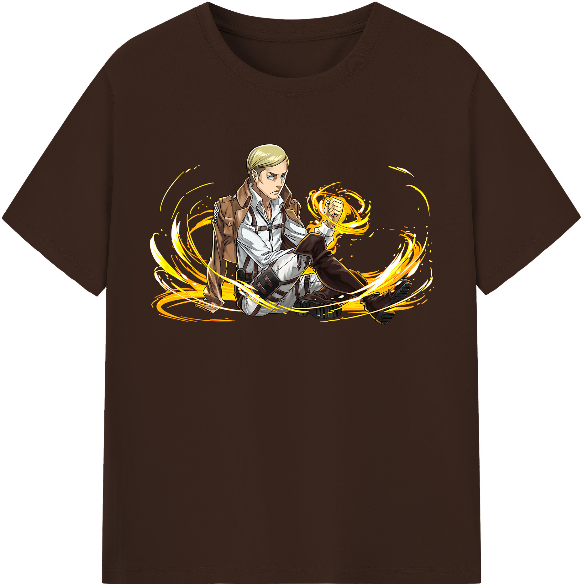 （画像用） 進撃の巨人 エルヴィン・スミス Attack on Titan Erwin Smith 綿100％半袖Tシャツ（フロントプリント）