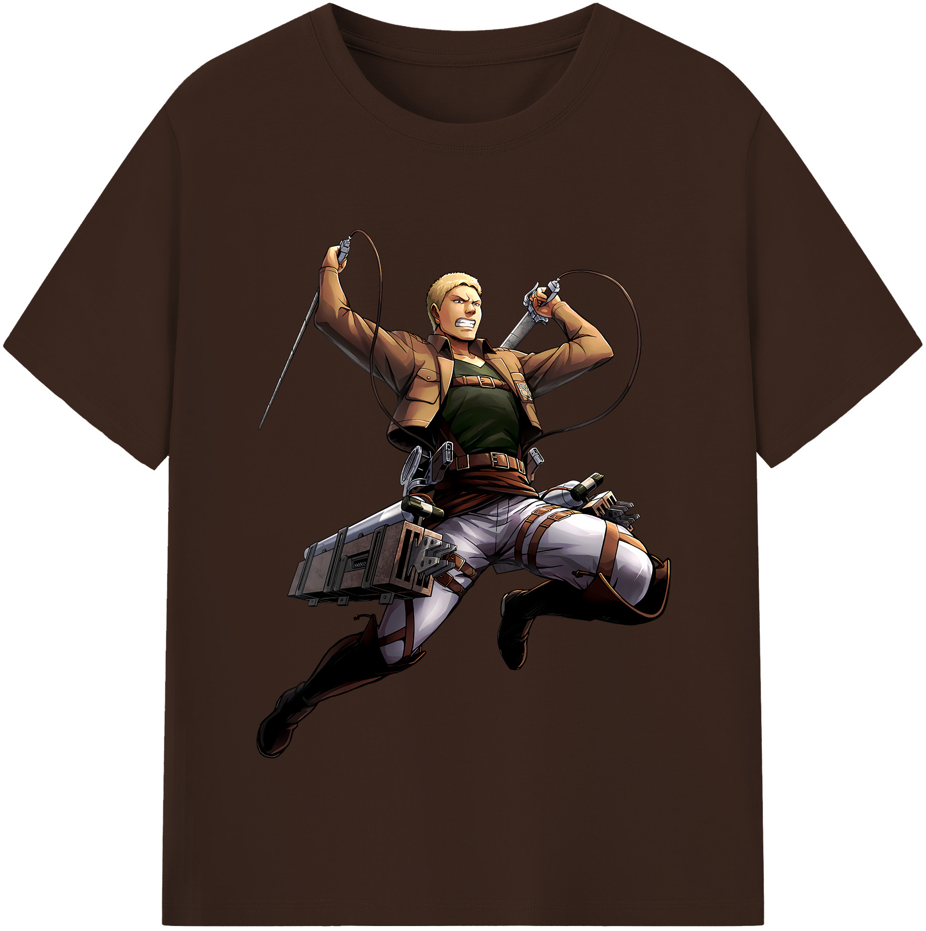 （画像用） 進撃の巨人 ライナー・ブラウン Attack on Titan Reiner Braun 綿100％半袖Tシャツ（フロントプリント）