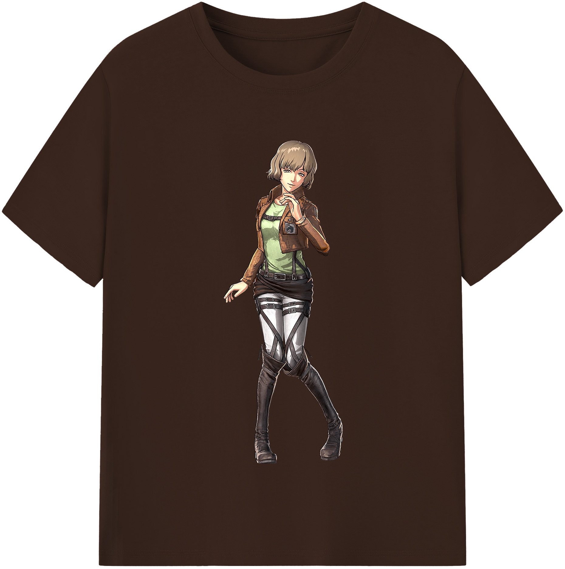 （画像用） 進撃の巨人 ヒツチ Attack on Titan Hitch 綿100％半袖Tシャツ（フロントプリント）
