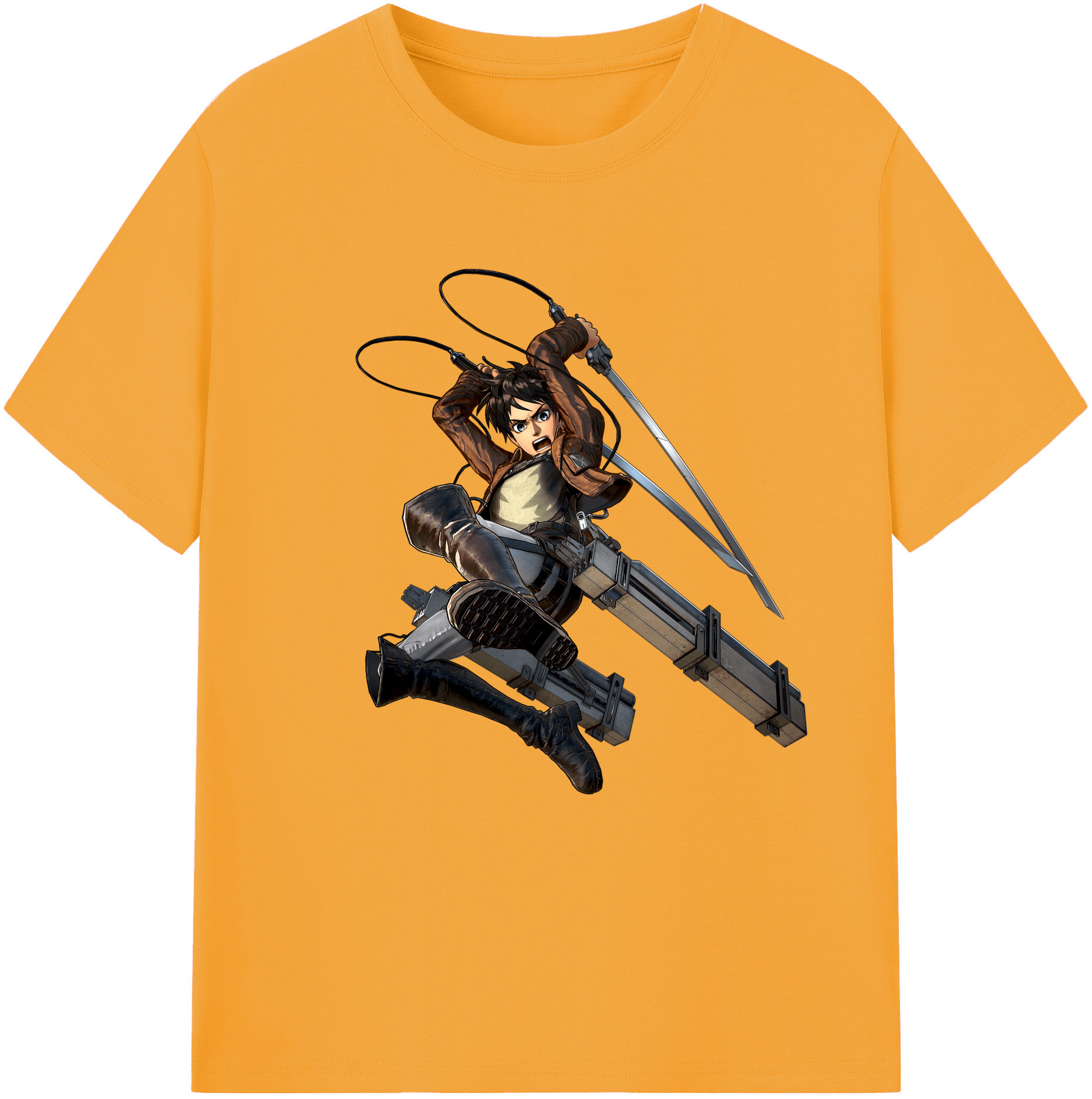 （画像用） 進撃の巨人 エレン･イェーガー Attack on Titan Eren Jäger 綿100％半袖Tシャツ（フロントプリント）