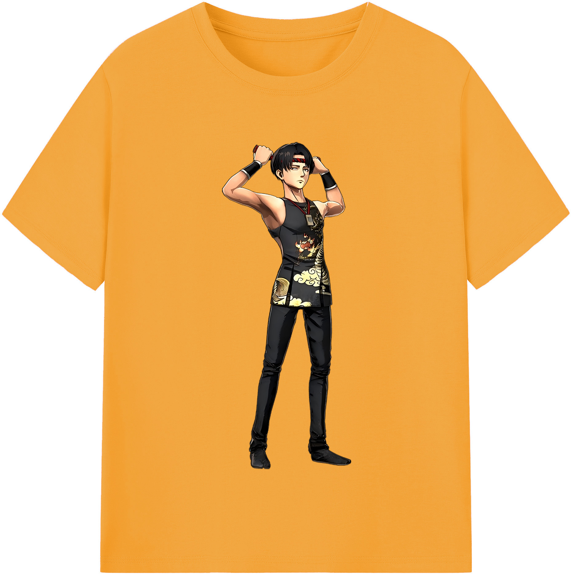 （画像用） 進撃の巨人 リヴァイ·アッカーマン Attack on Titan Levi Ackerman 綿100％半袖Tシャツ（フロントプリント）