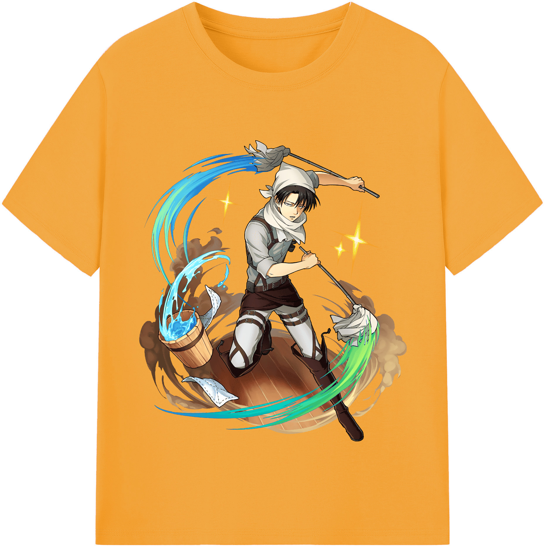 （画像用） 進撃の巨人 リヴァイ·アッカーマン Attack on Titan Levi Ackerman 綿100％半袖Tシャツ（フロントプリント）