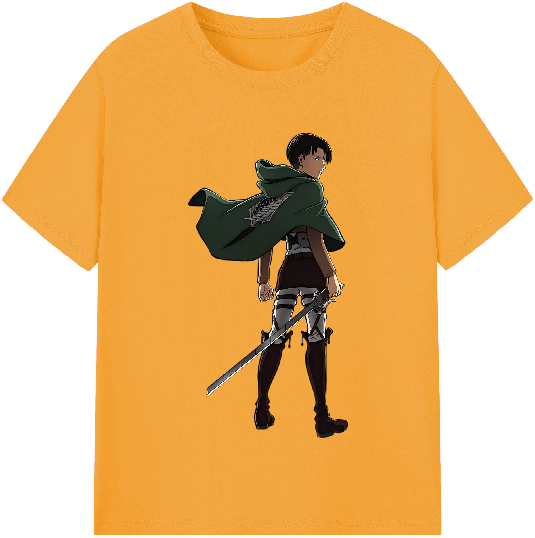 （画像用） 進撃の巨人 リヴァイ·アッカーマン Attack on Titan Levi Ackerman 綿100％半袖Tシャツ（フロントプリント）