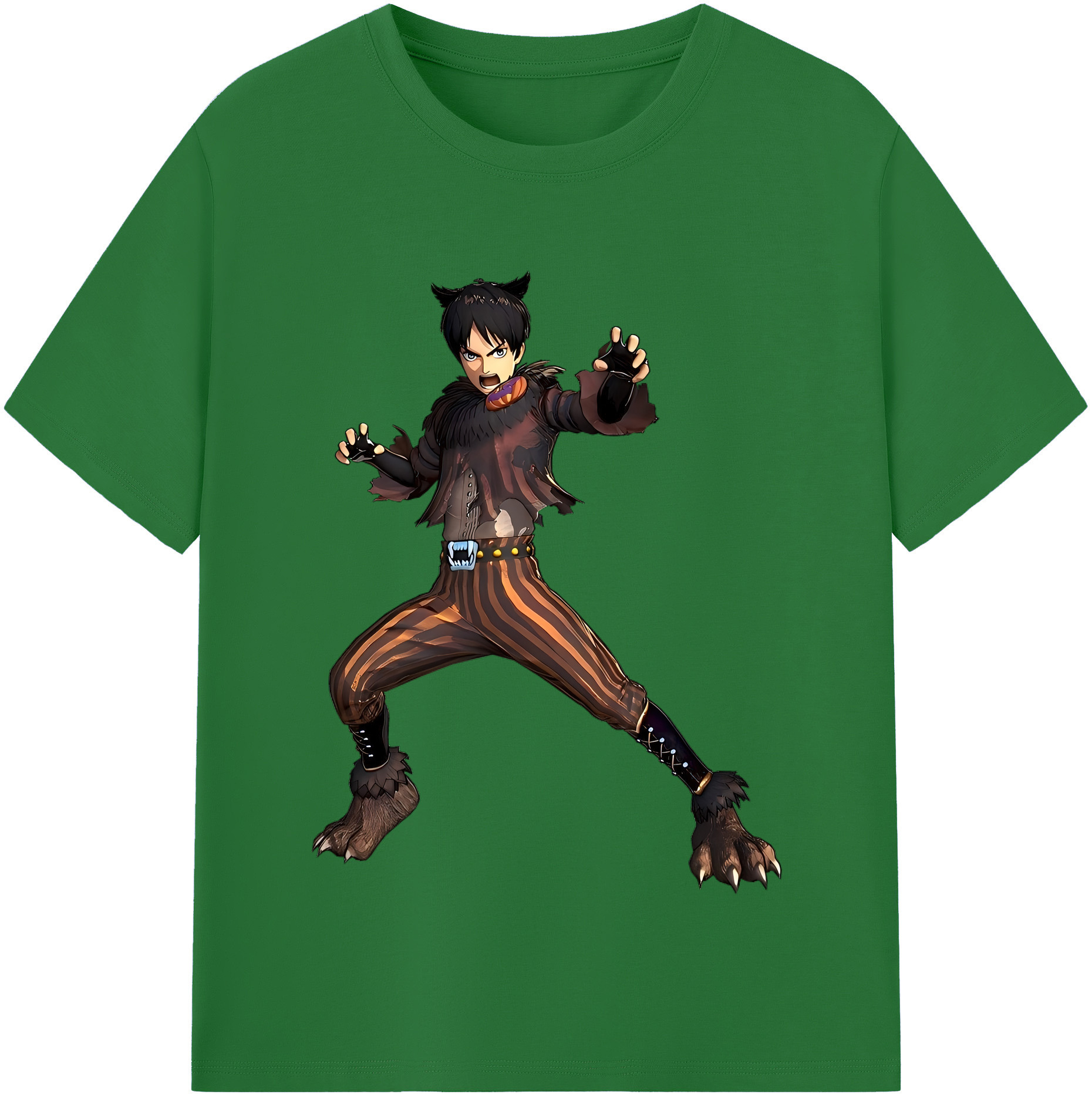 （画像用） 進撃の巨人 エレン･イェーガー Attack on Titan Eren Jäger 綿100％半袖Tシャツ（フロントプリント）