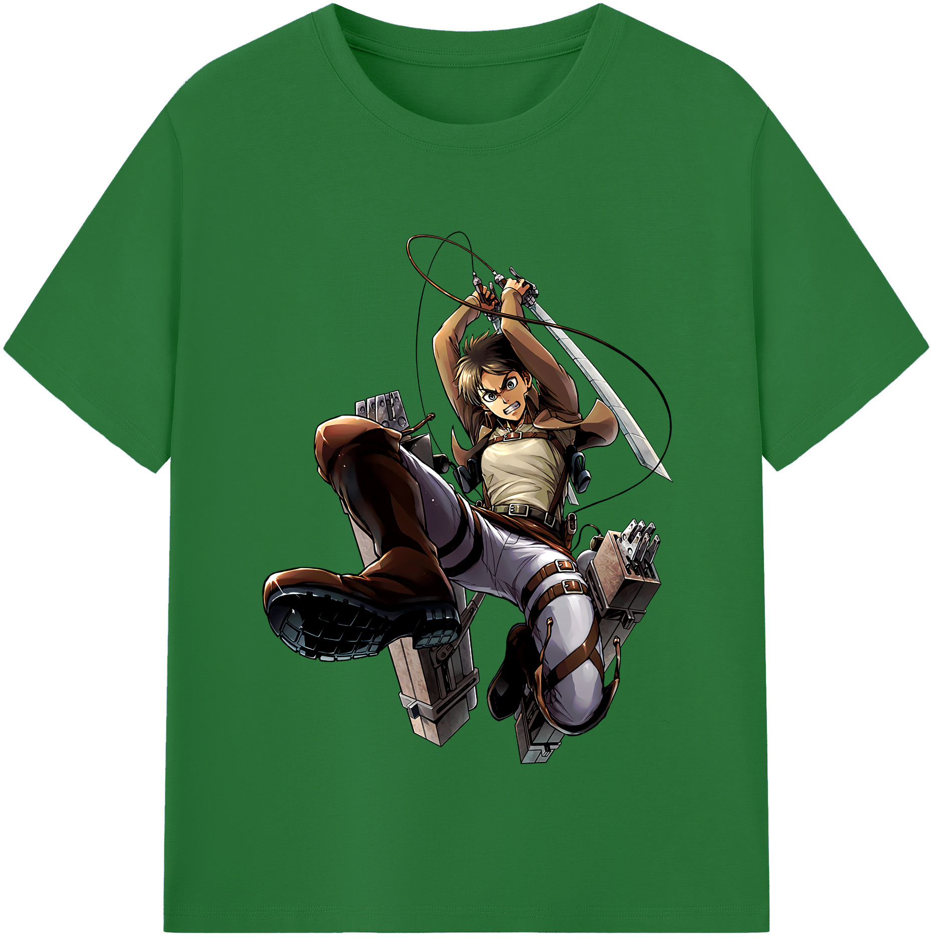 （画像用） 進撃の巨人 エレン･イェーガー Attack on Titan Eren Jäger 綿100％半袖Tシャツ（フロントプリント）